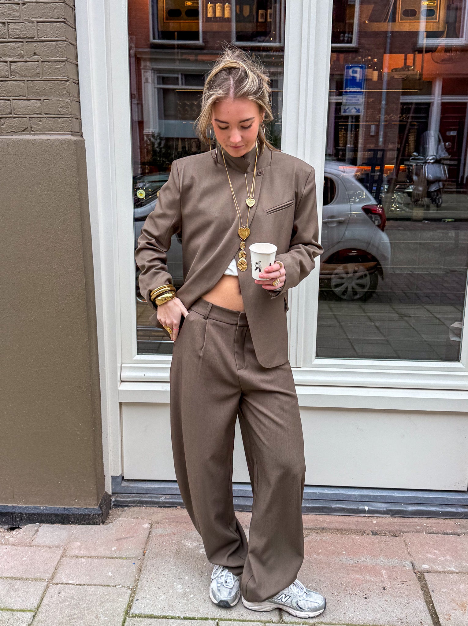 Nina Barrel Pants Khaki