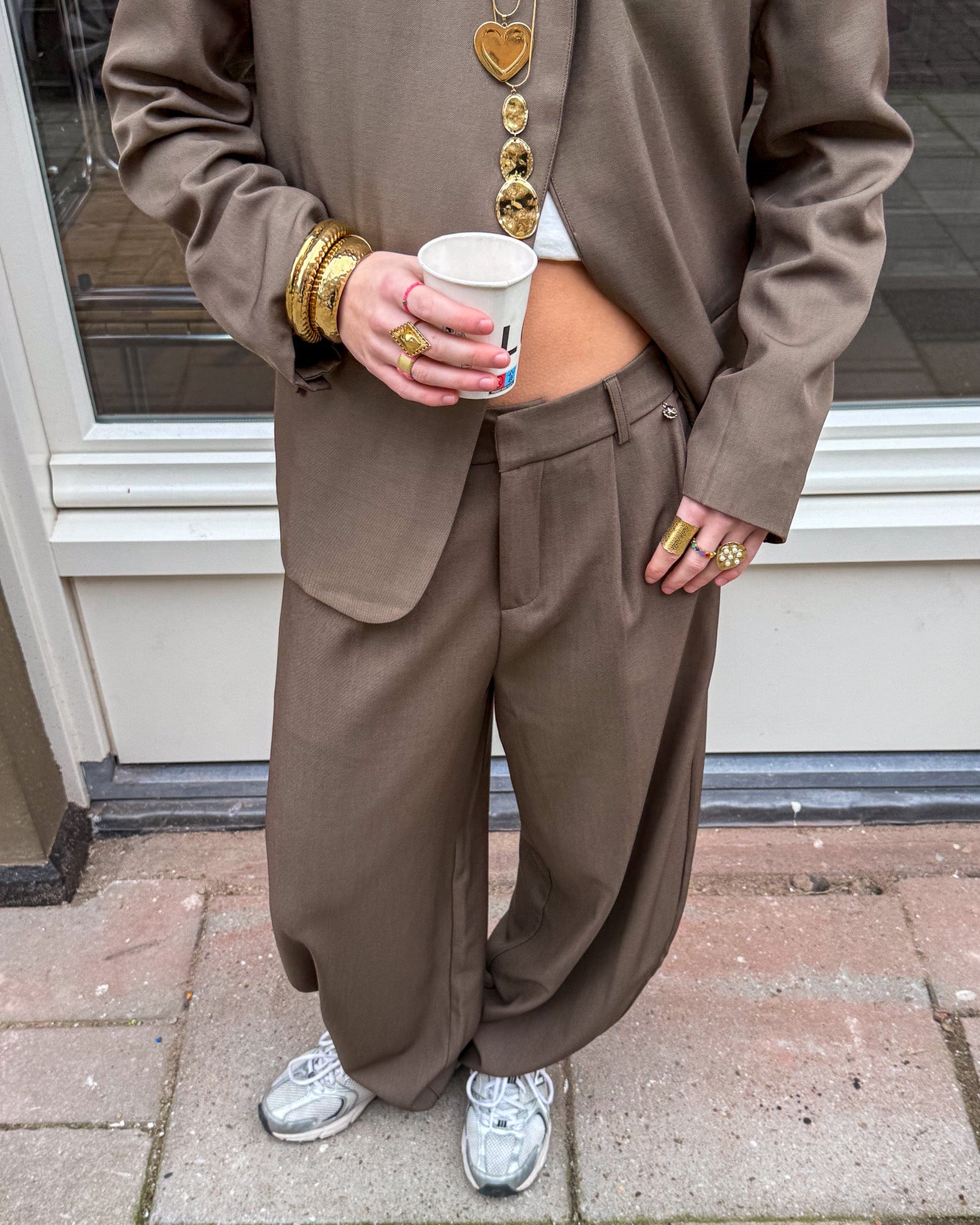 Nina Barrel Pantalon Khaki