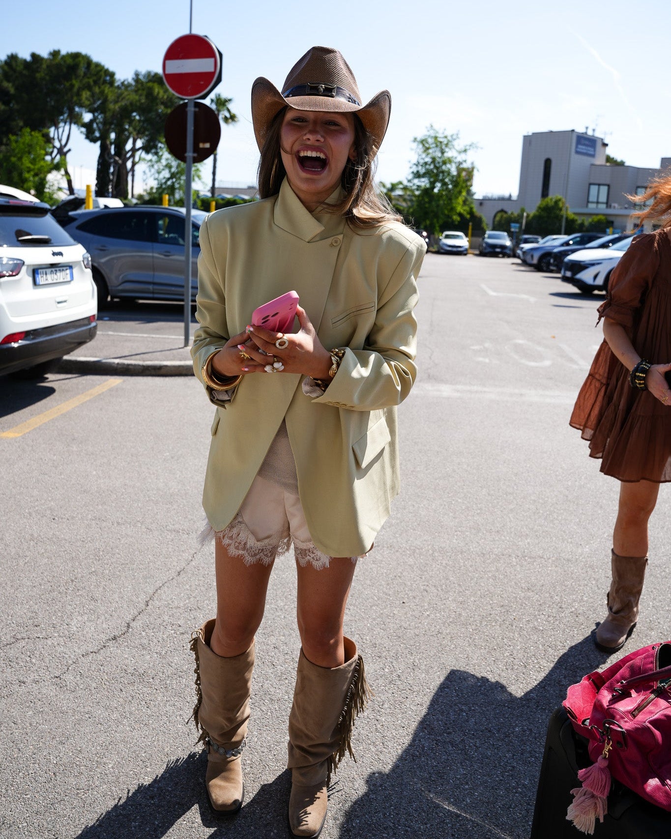 Igone Olive Sand-Coloured Blazer