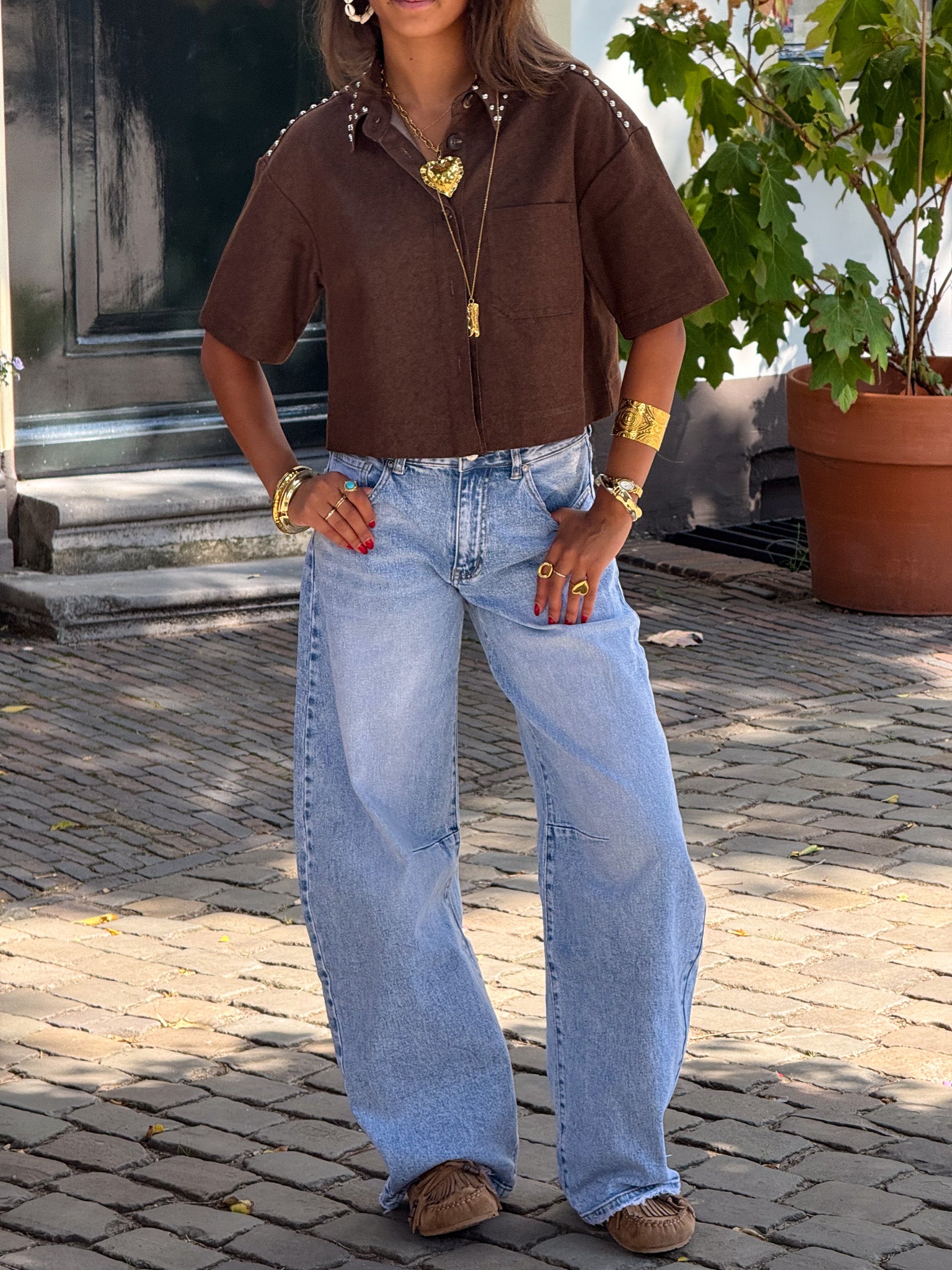 Baggy Balloon Fit Jeans Blauw