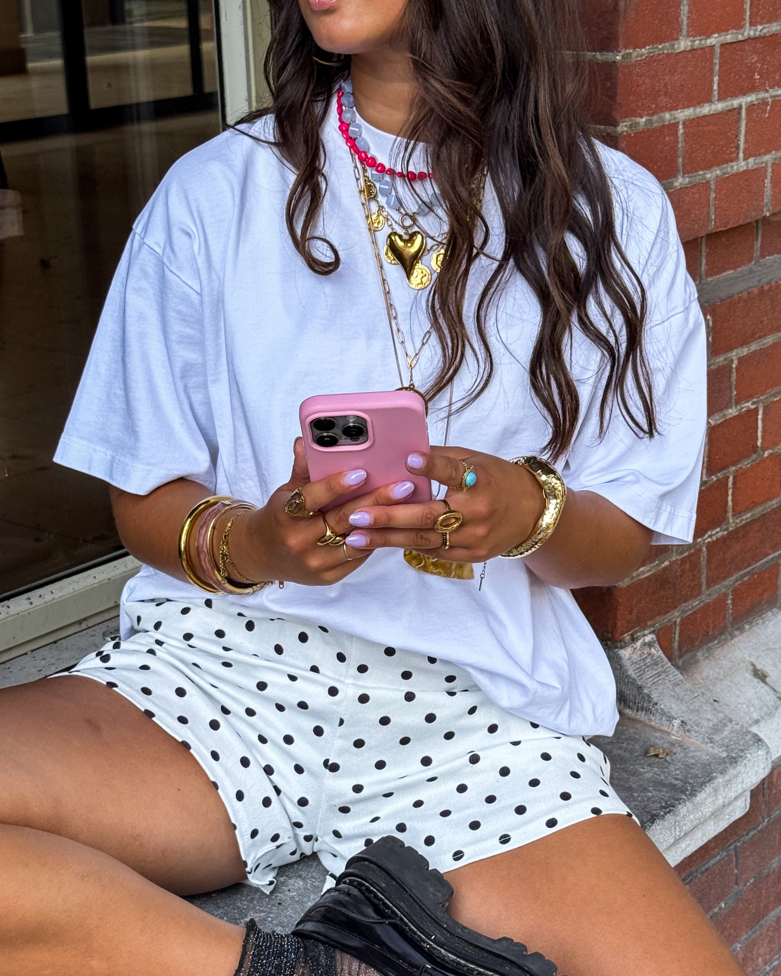 Downtown Dots Shorts White