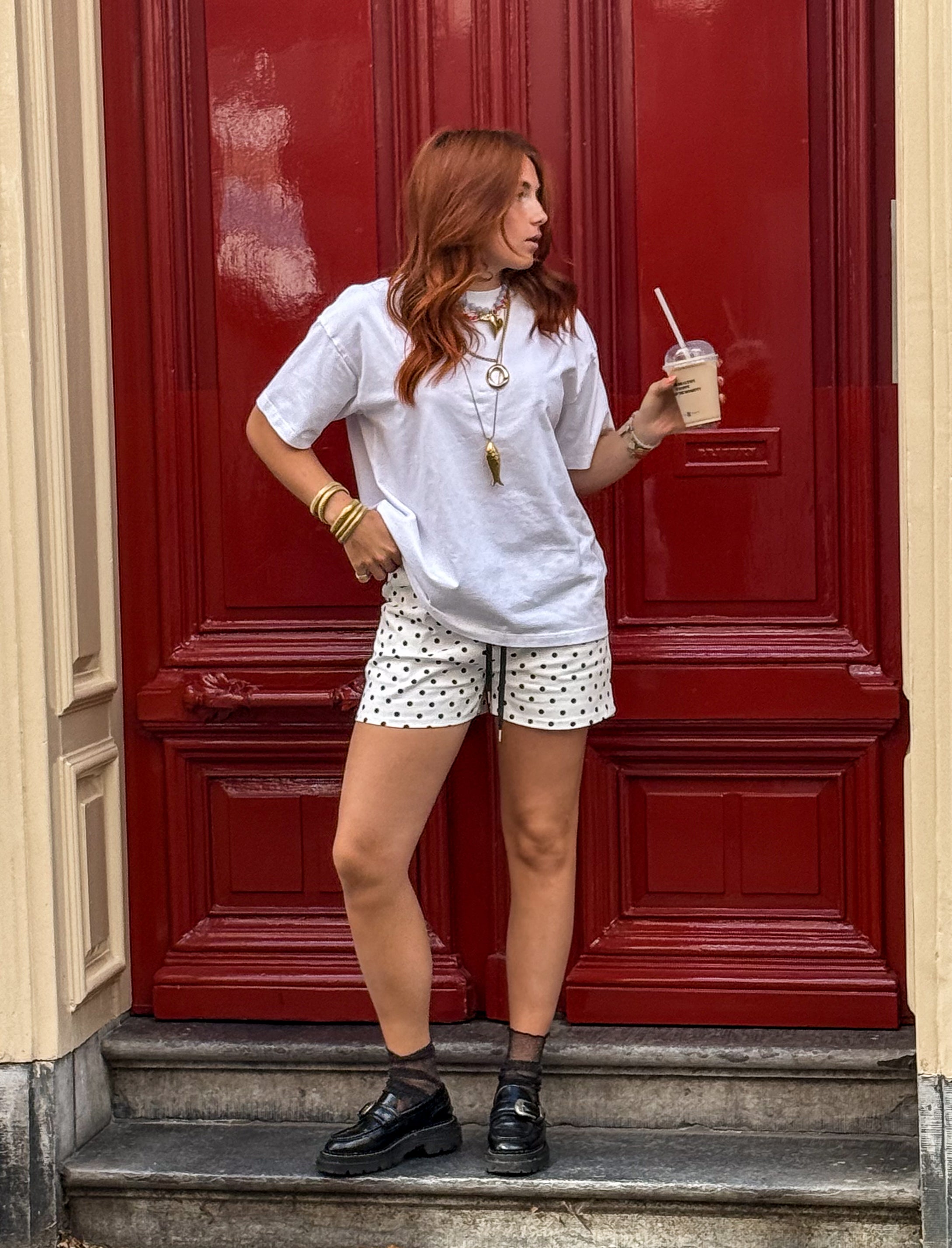 Downtown Dots Shorts White