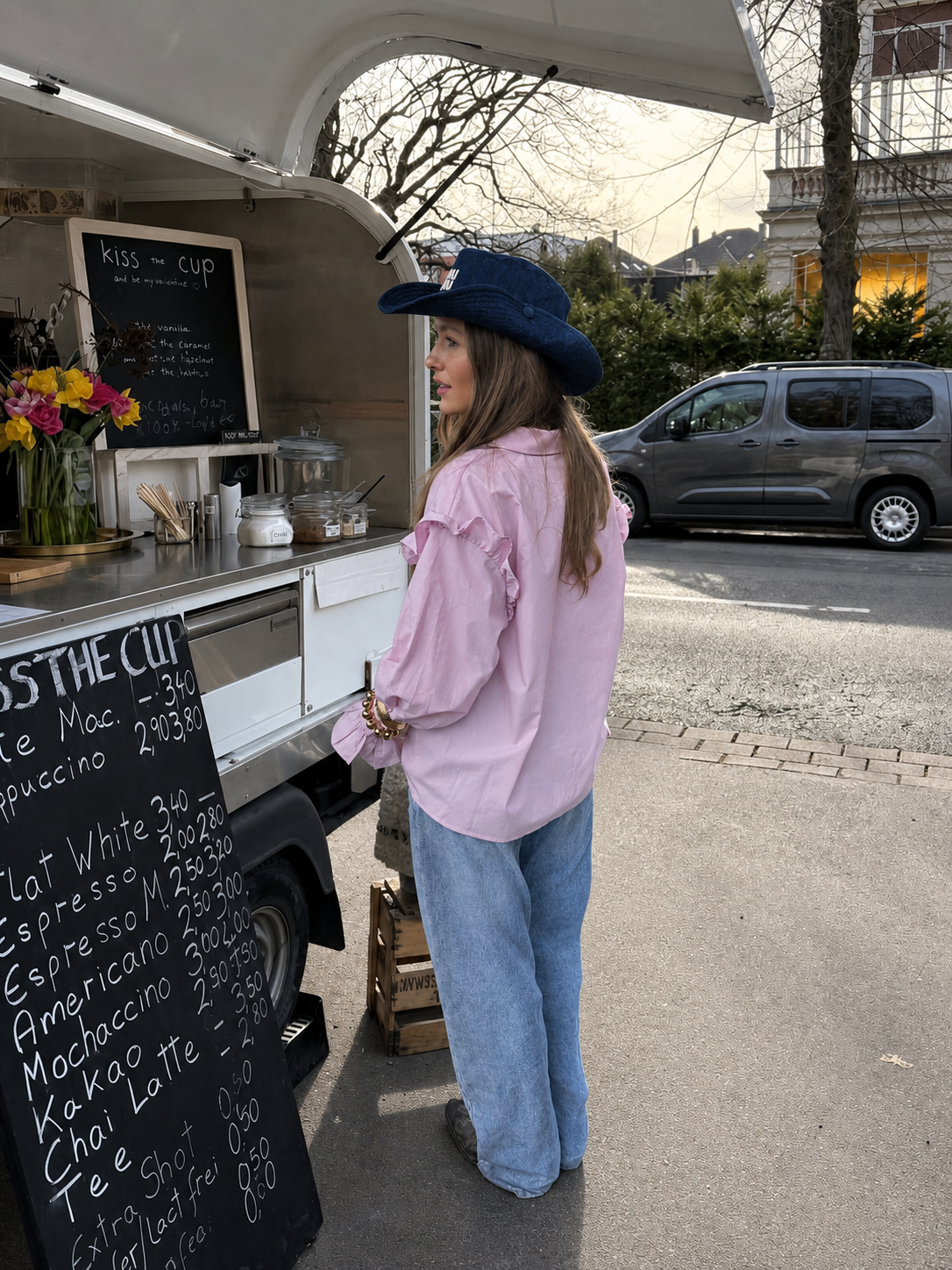 Joy Volant Blouse Roze