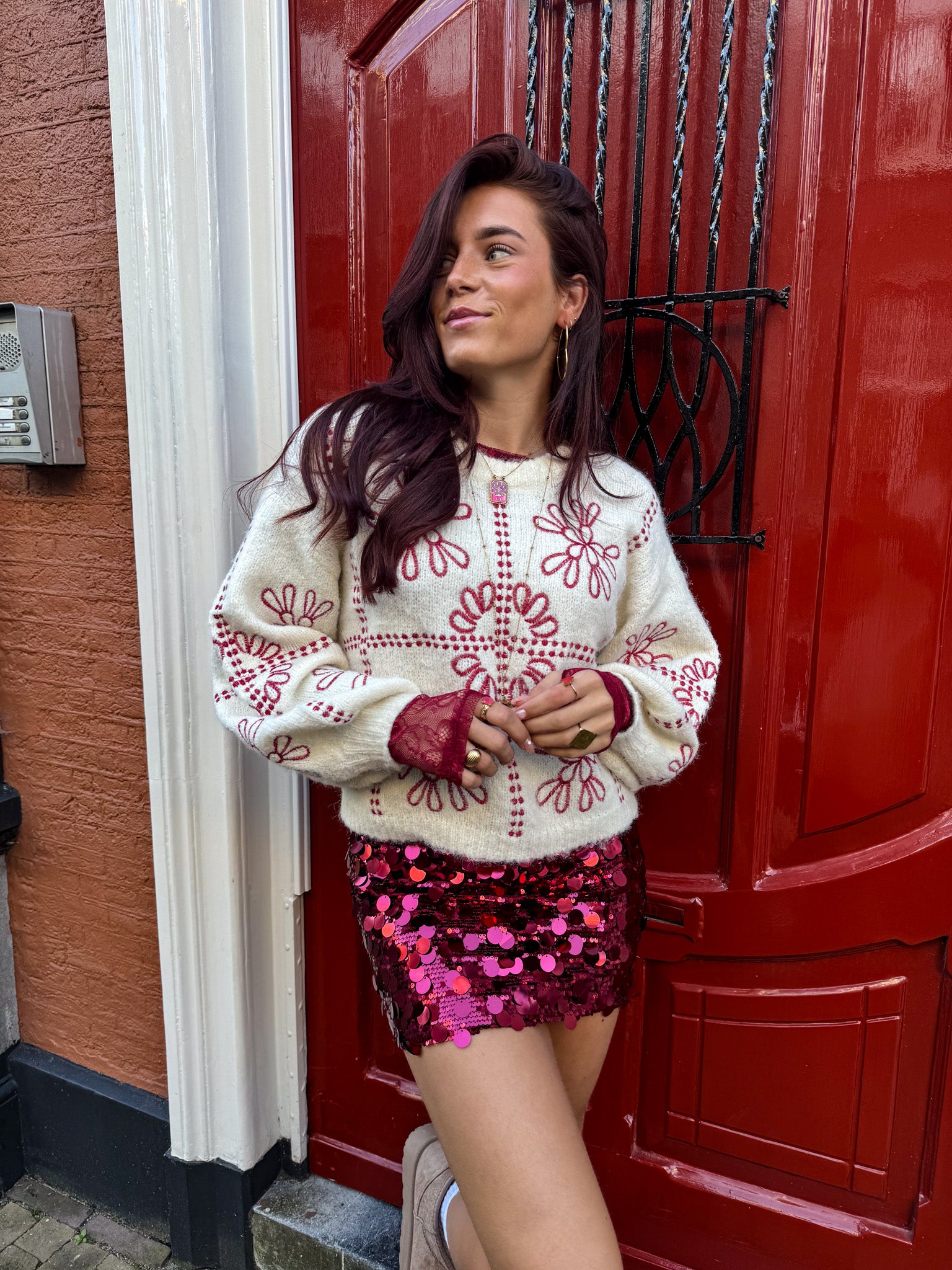 Joy Glitter Skirt Bordeaux