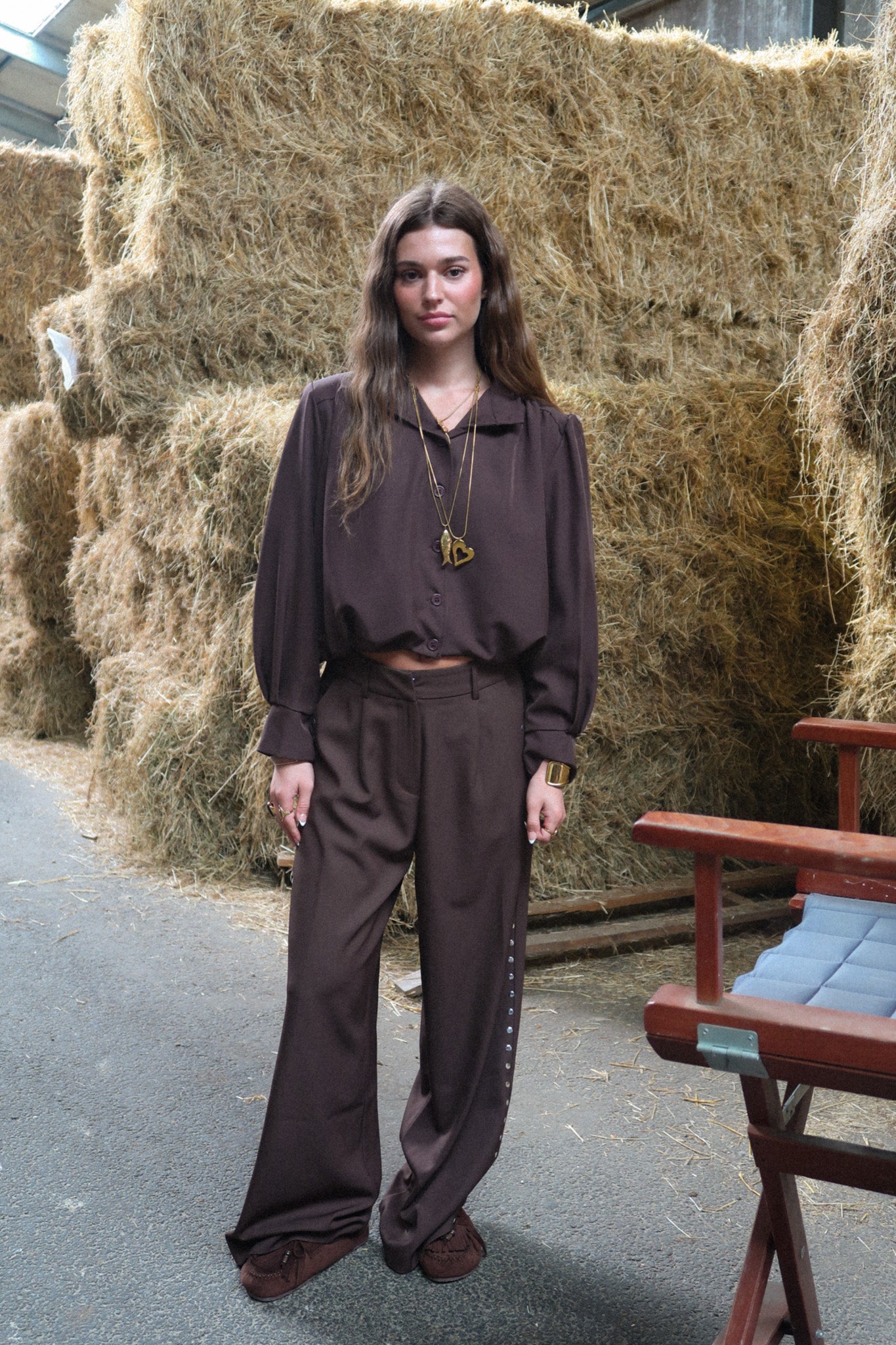 Kendall Pantalon Studs Brown