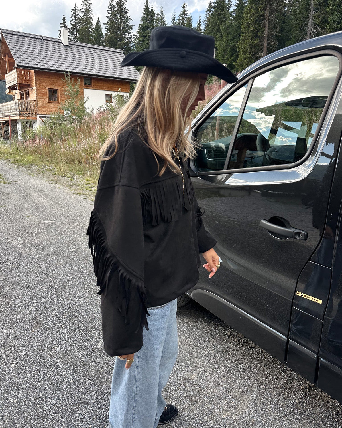 Jum Fringe Jacket Zwart