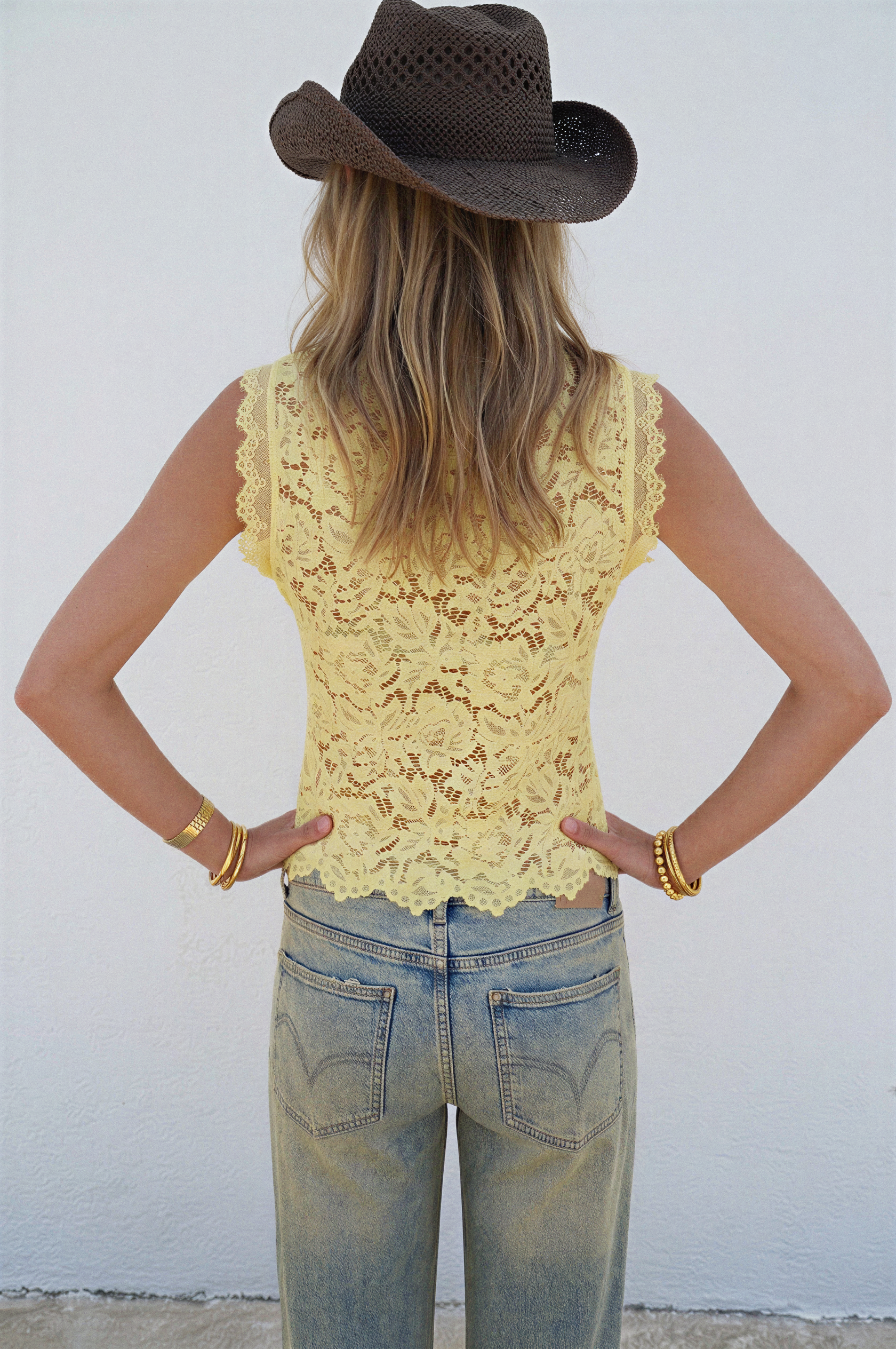 Romee Lace Top Geel