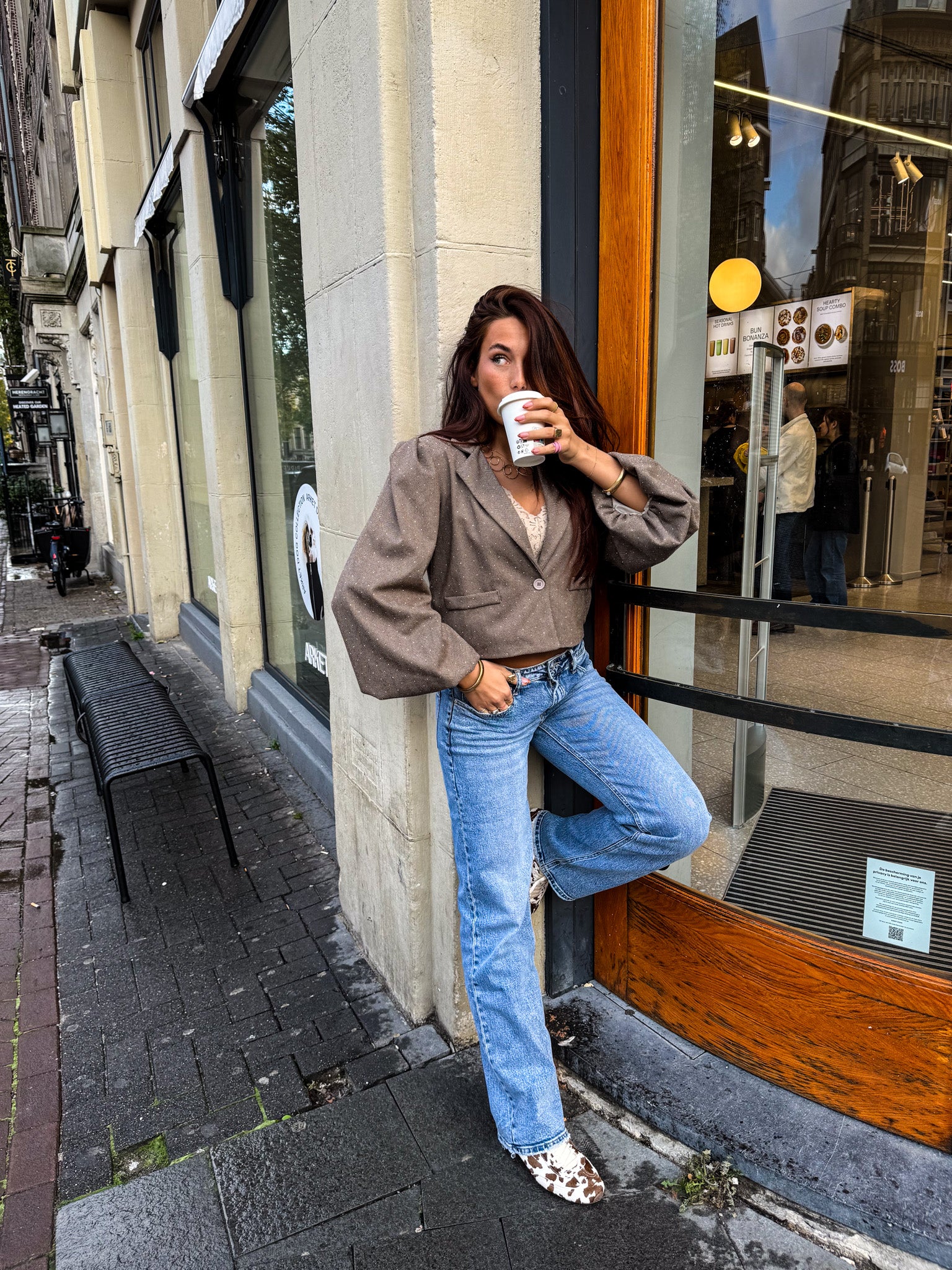 Kendall Low Waisted Jeans Washed Blue