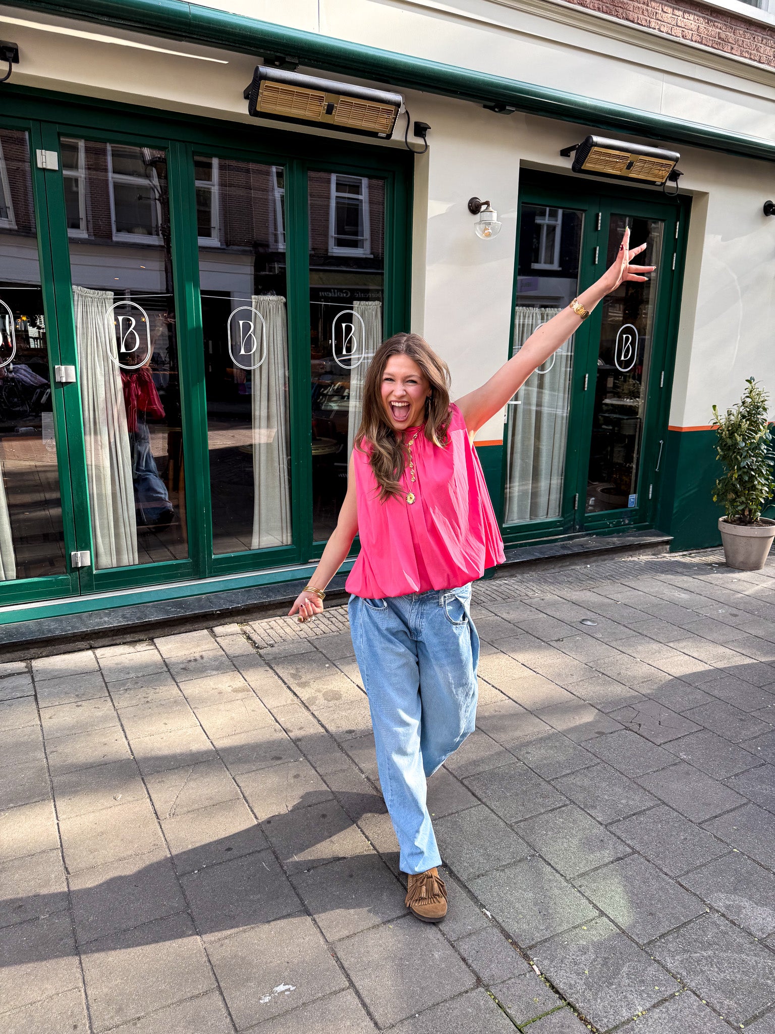 Streetline Wide Leg Jeans Blauw