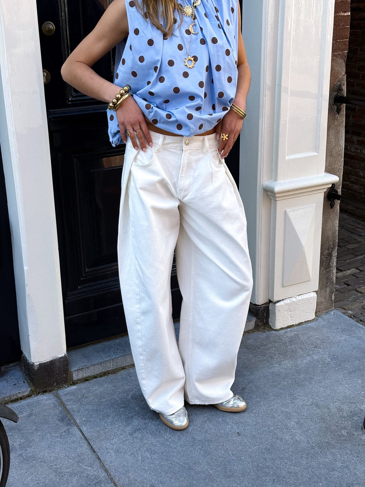 Streetline Wide Leg Jeans | White