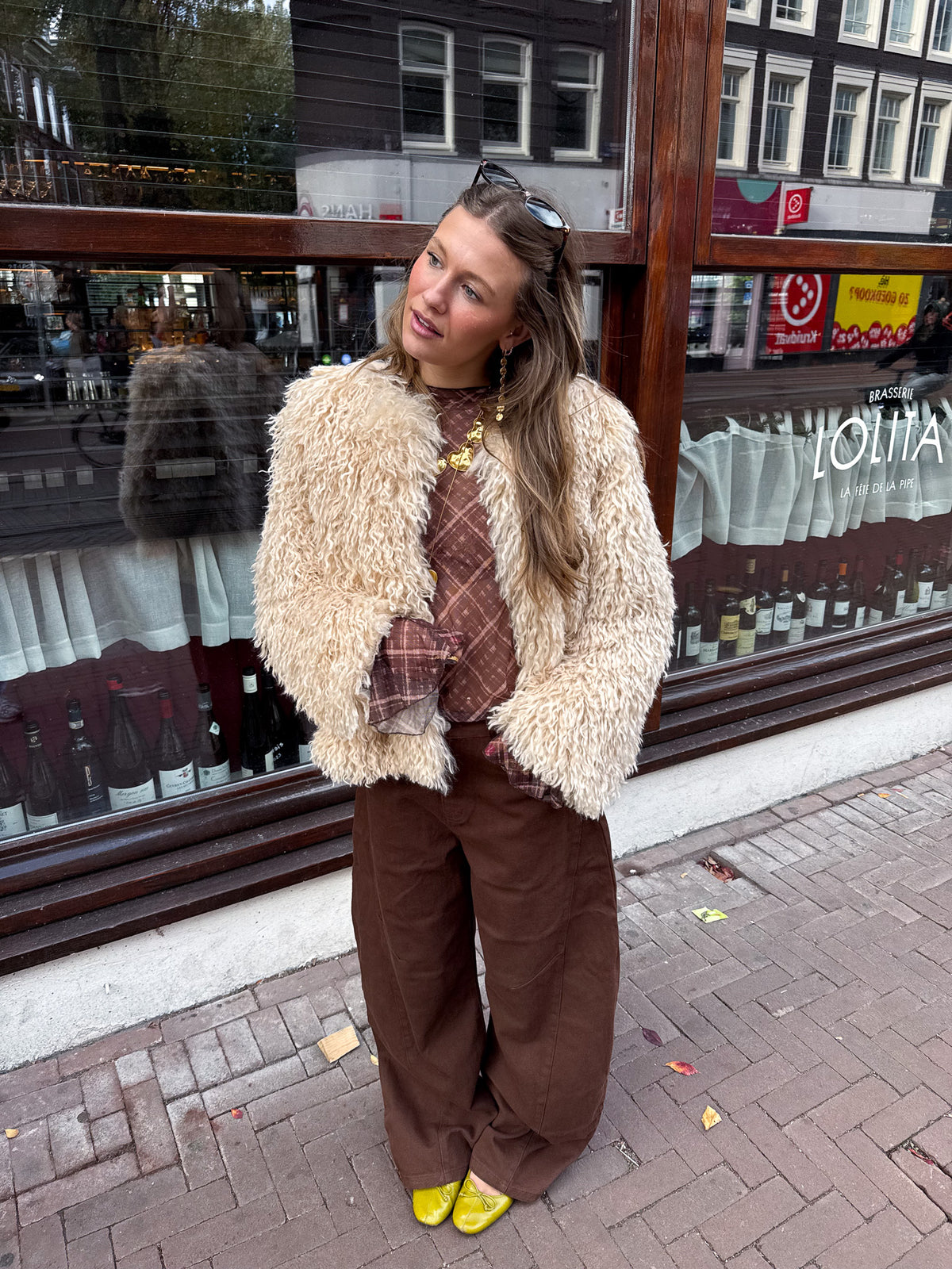 Jomé Mesh Top | Brown Checkered