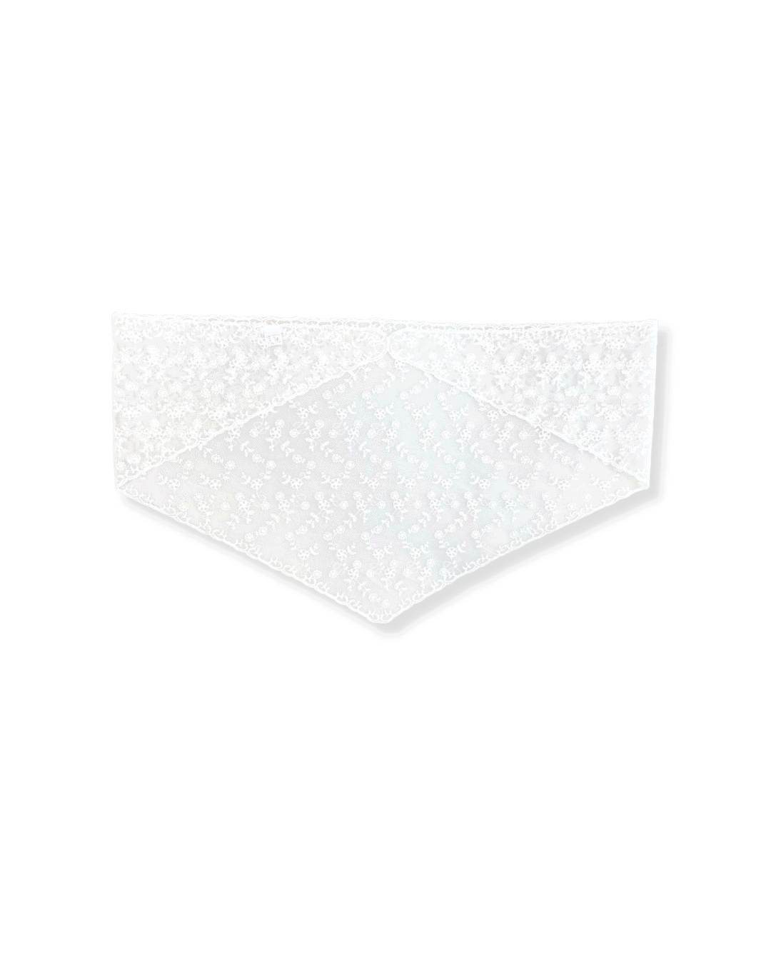 Floral Lace Bandana | White