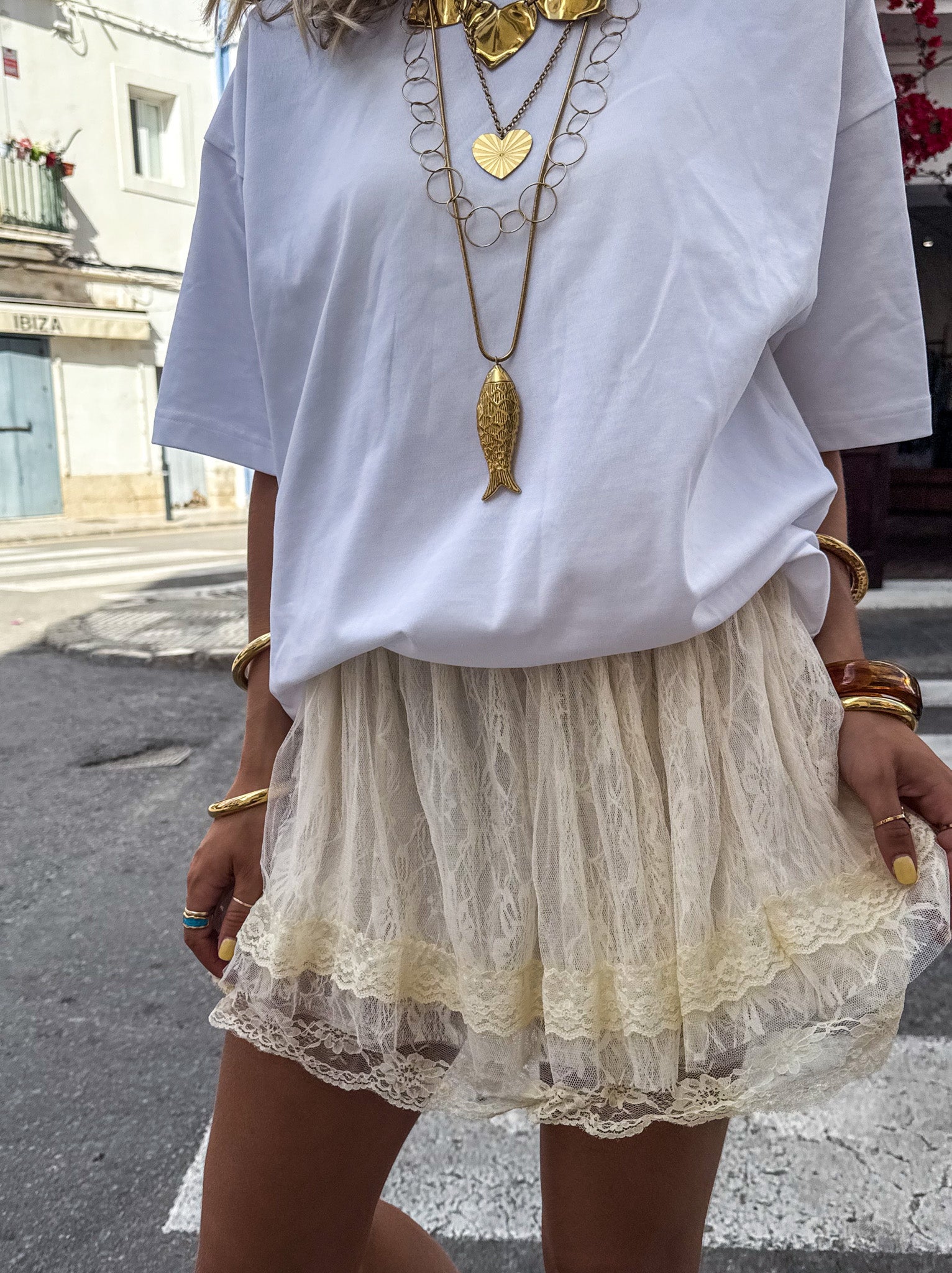 Lace Skirt Creme