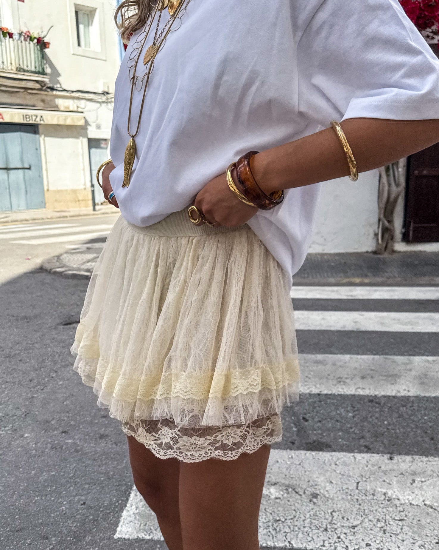 Lace Skirt Creme