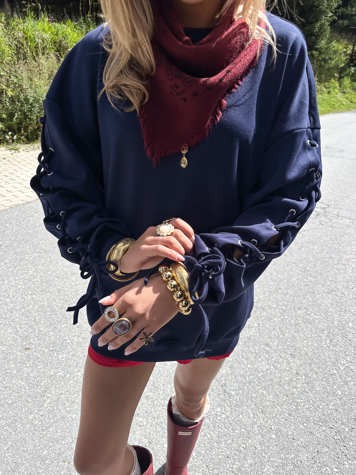 Lace Up Sweater