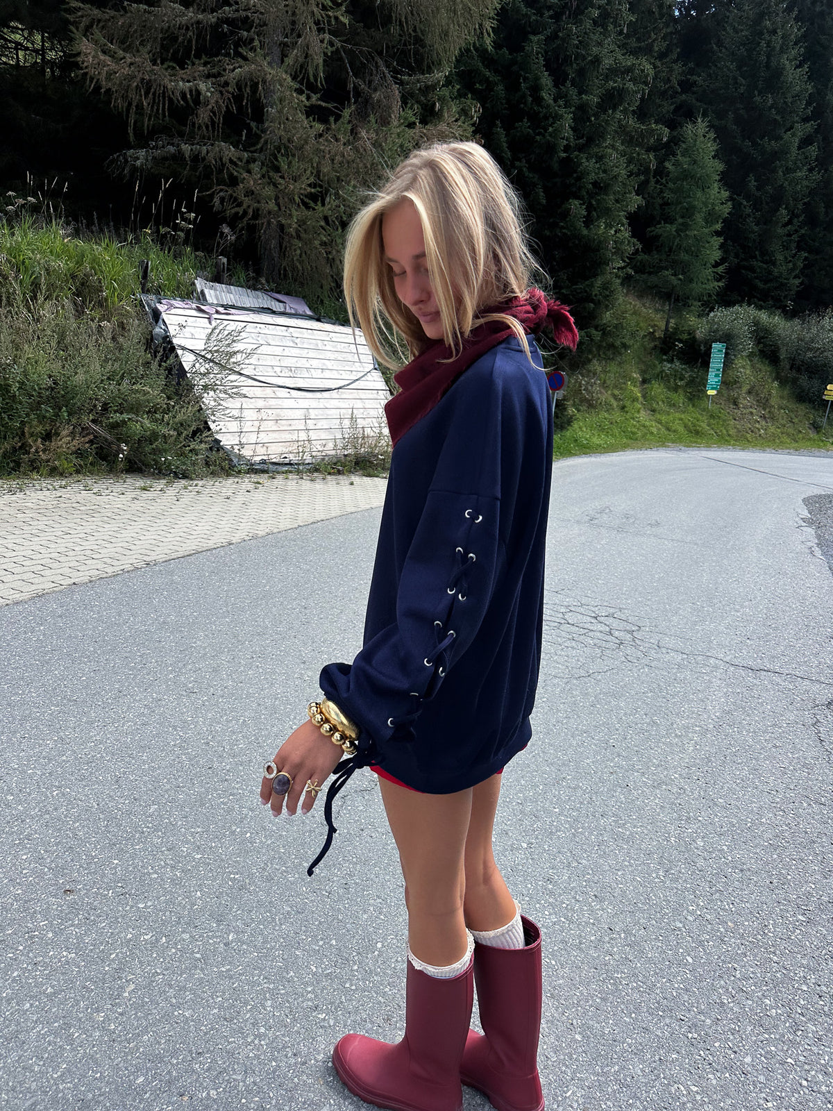 Lace Up Sweater