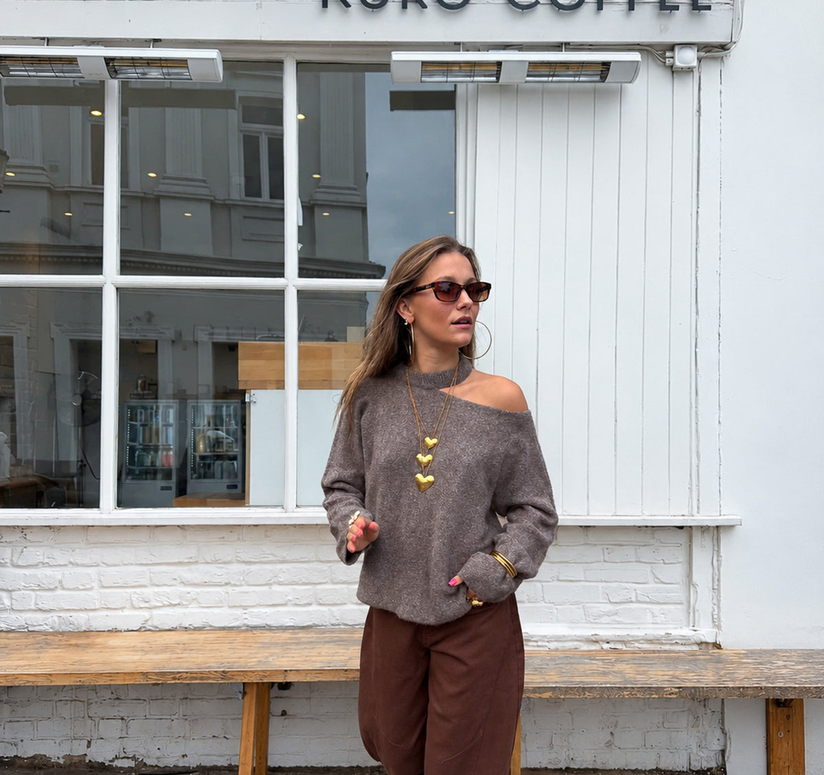 Laury Choker Trui | Taupe