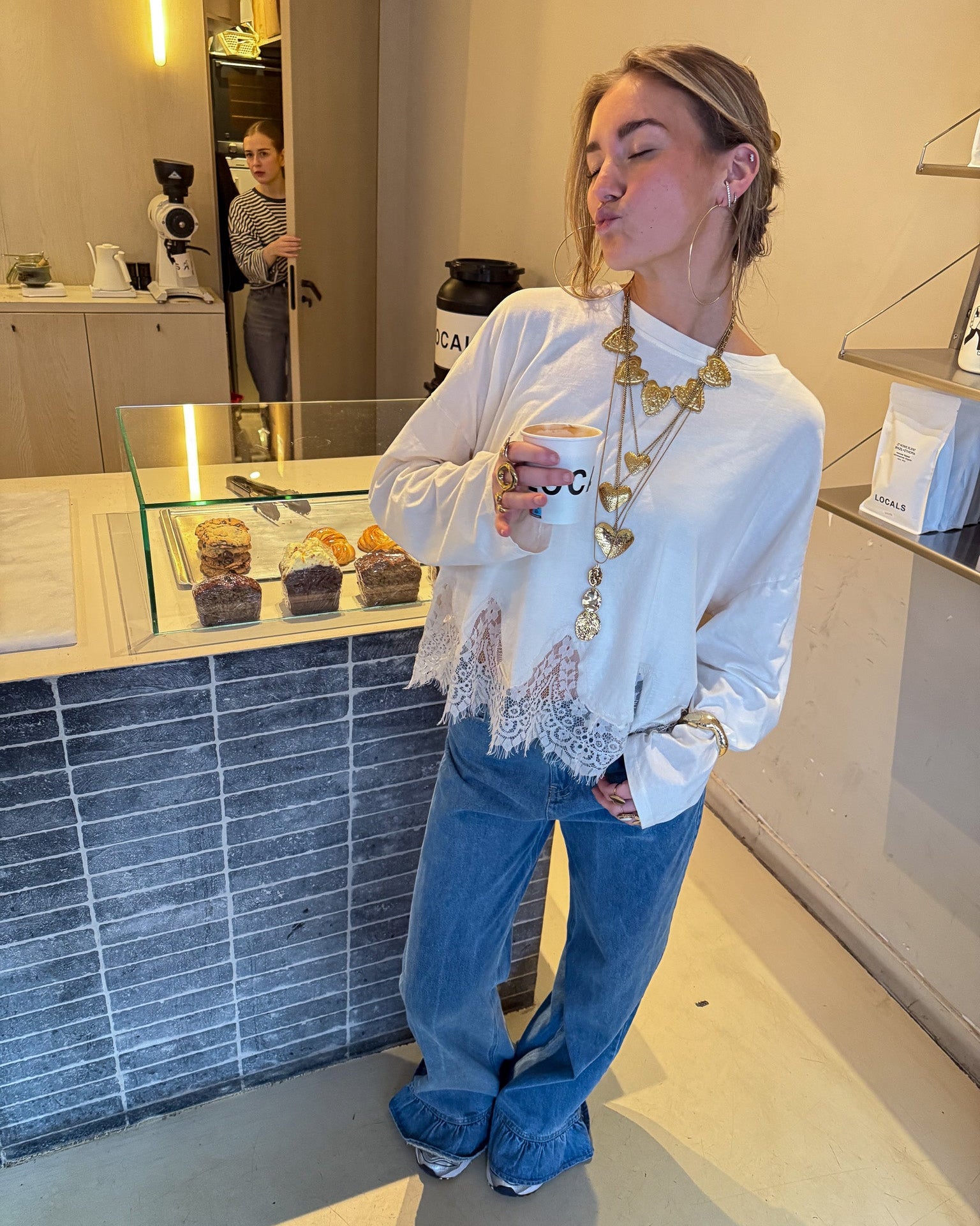 Lenti Lace Longsleeve Wit