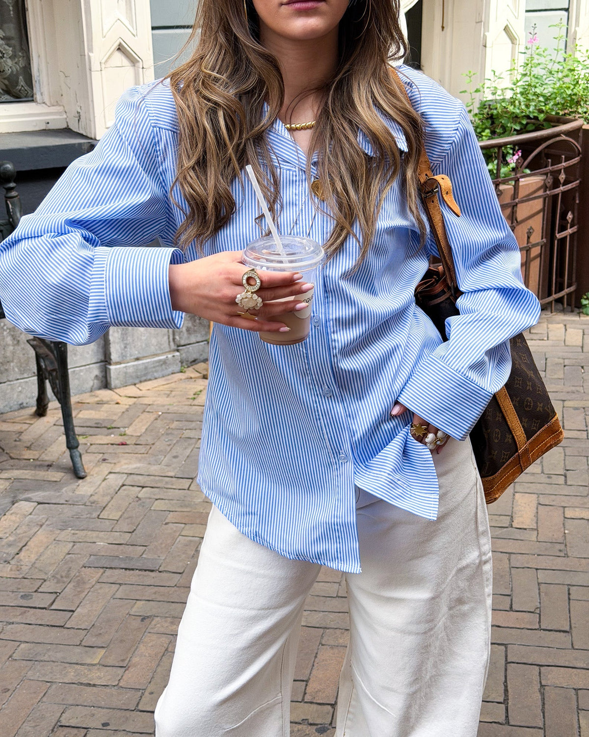 Livia Streep Blouse | Sky Blue