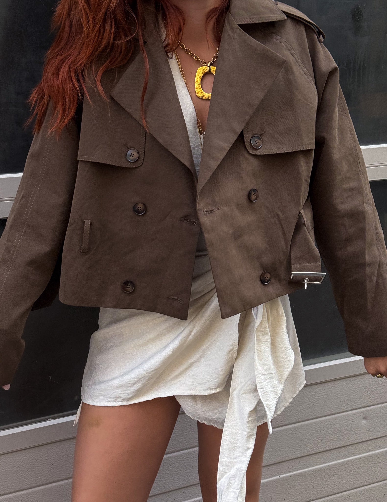 Lou Cropped Trenchcoat Army