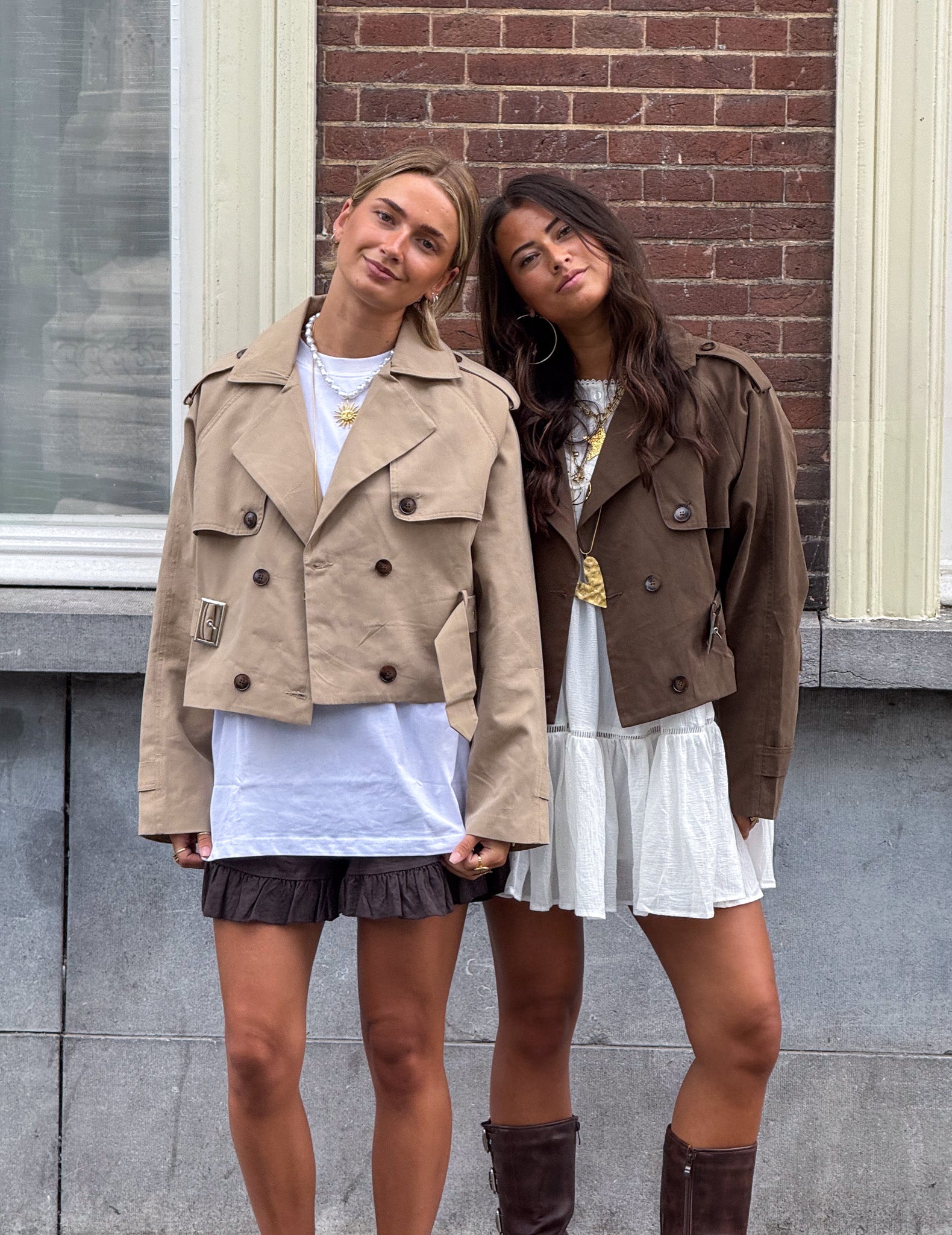 Lou Cropped Trenchcoat Camel