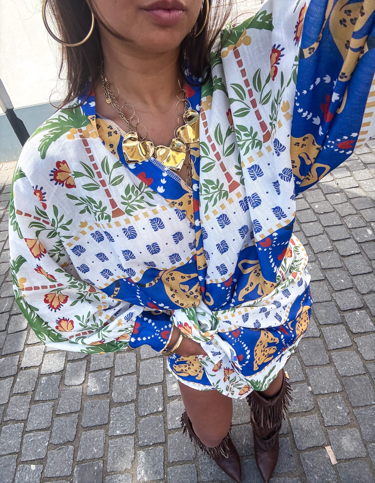 Marigold Dress Jungle Ecru