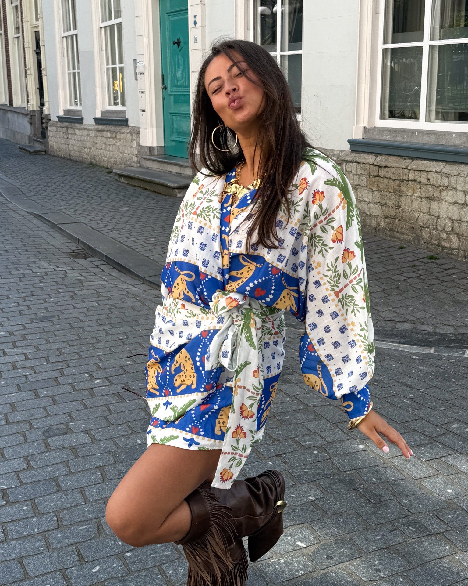 Marigold Dress Jungle Ecru