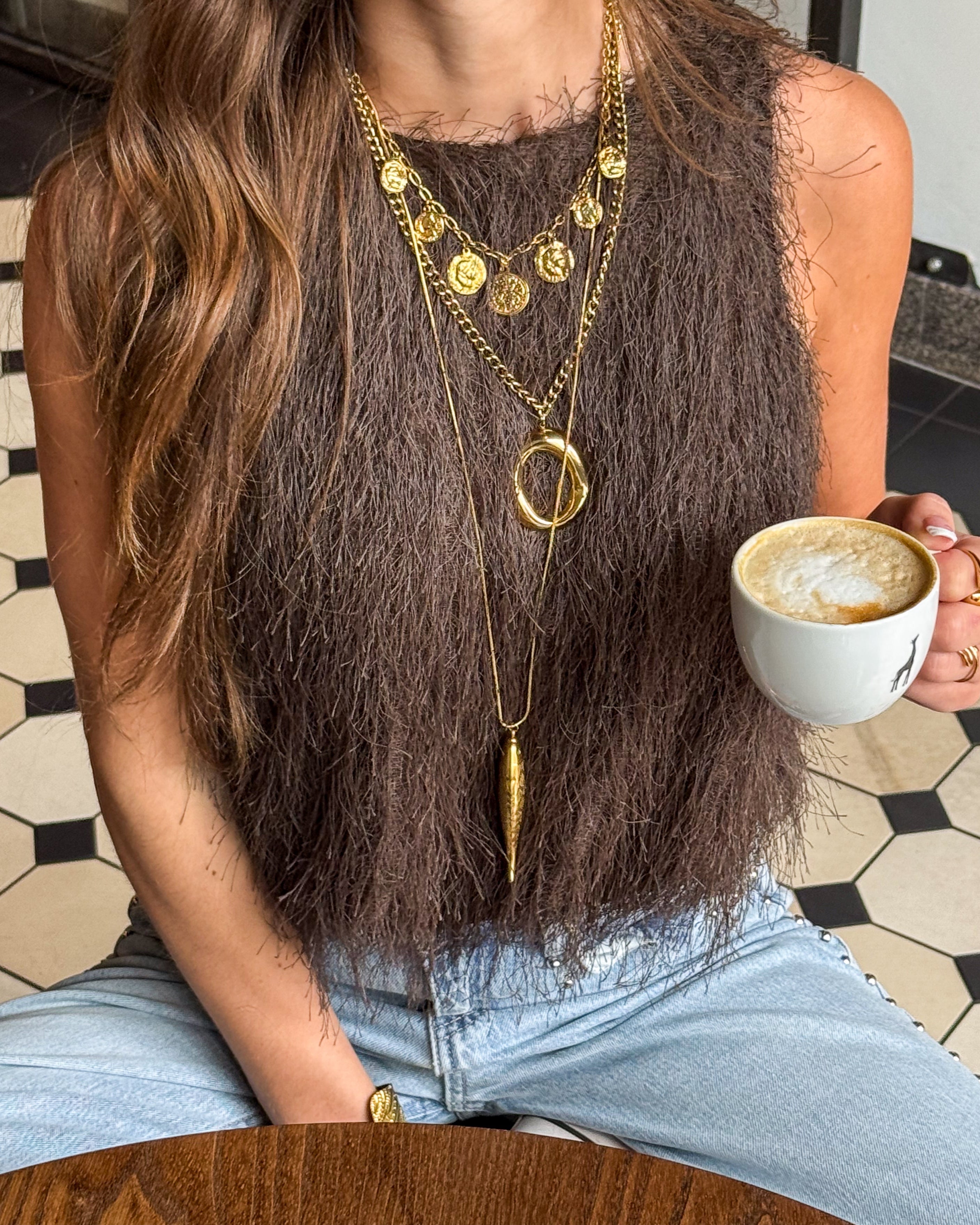 Maryam Fluffy Top Marron