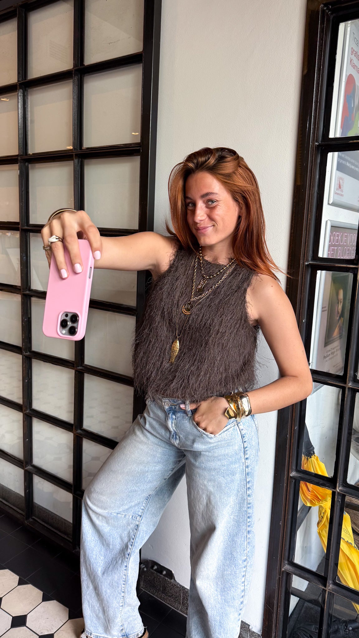 Maryam Fluffy Top Marron