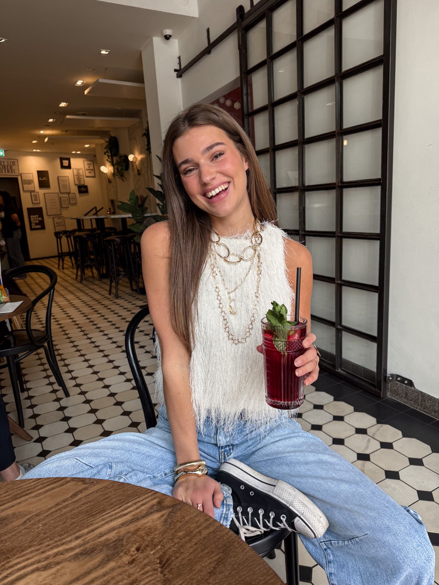 Maryam Fluffy Top Blanc