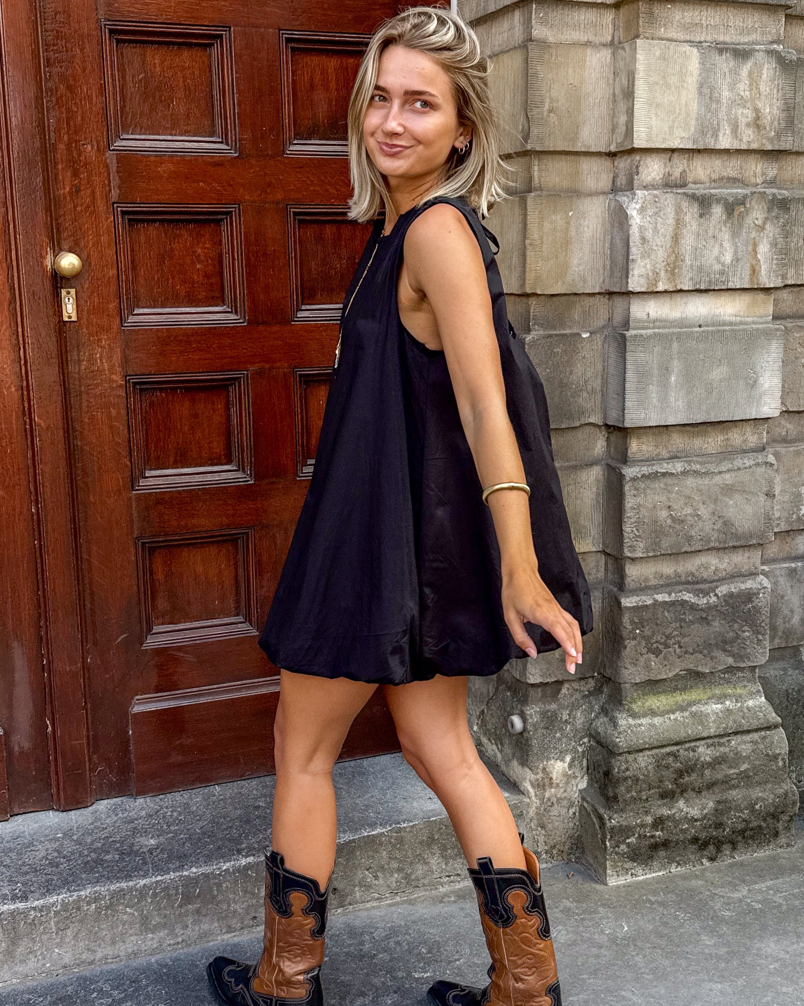 Mary Balloon Dress Black
