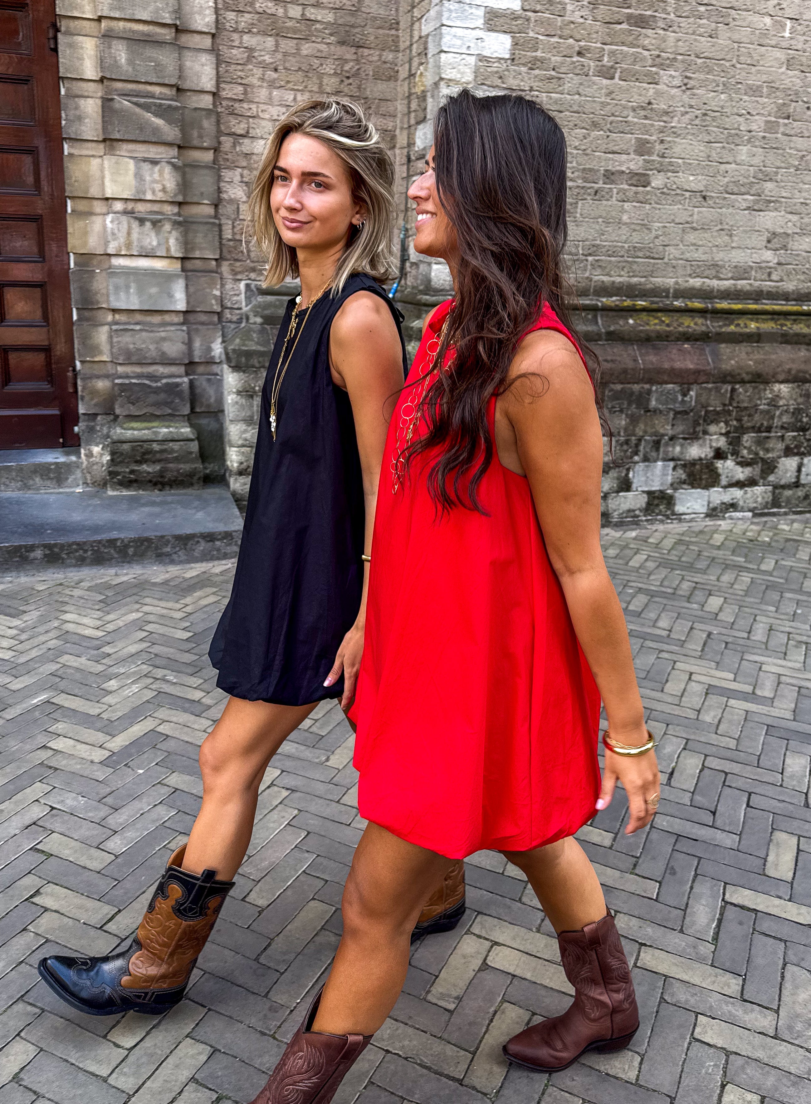 Mary Balloon Dress Red