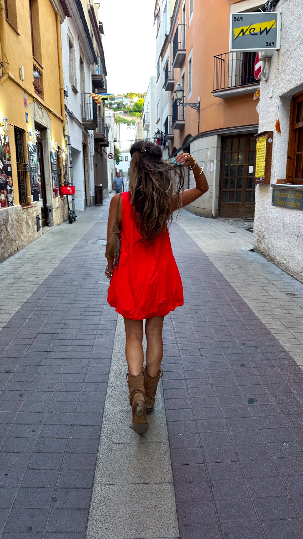 Mary Balloon Dress Red