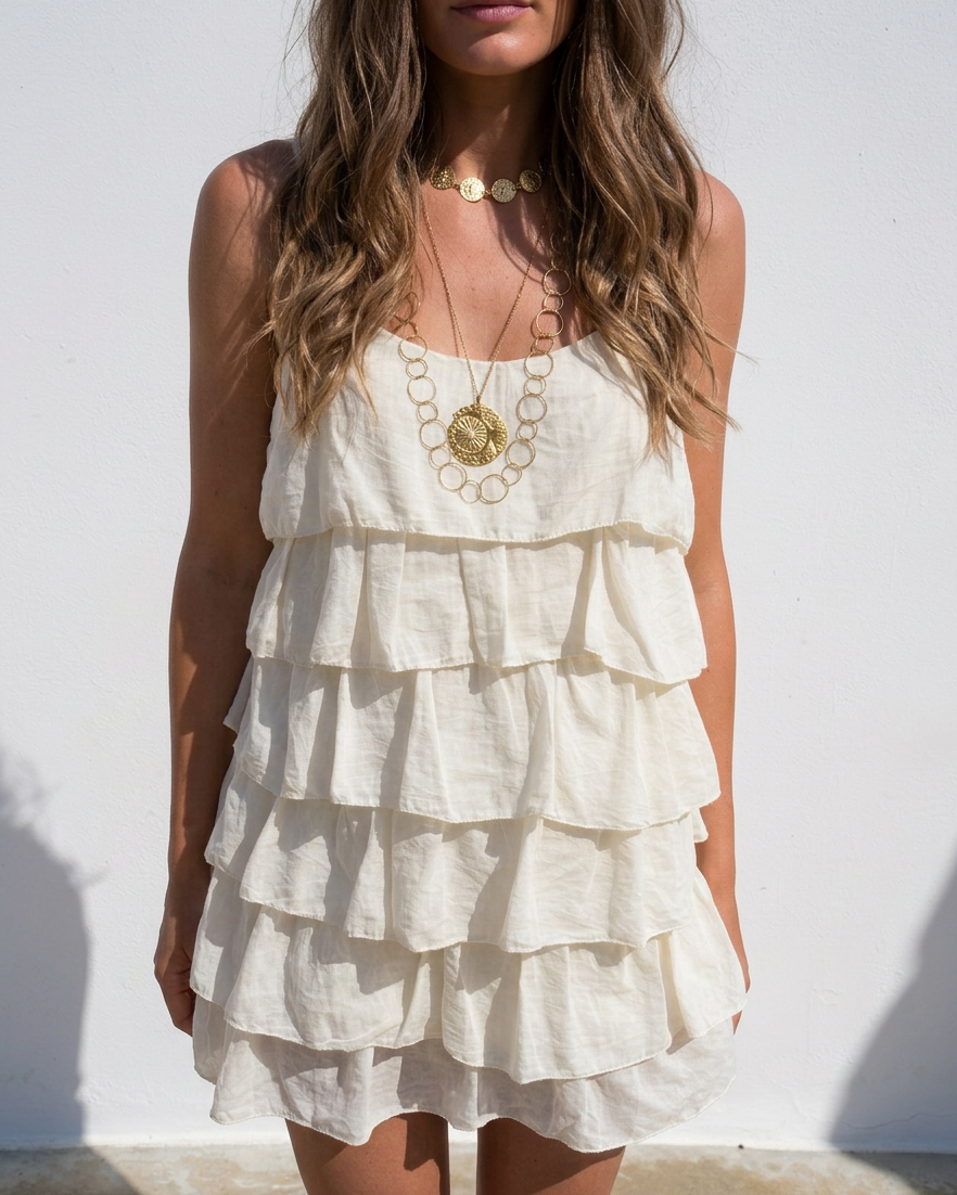 Maud Flowy Jurk Creme