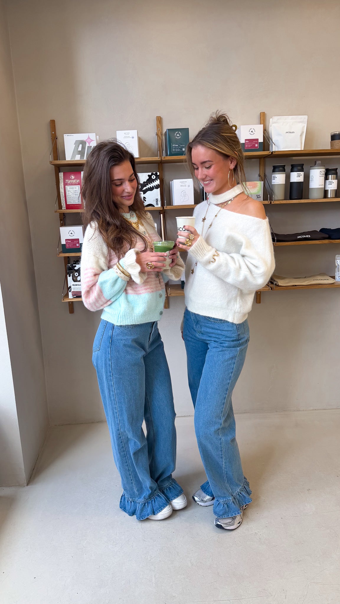 Stevie Open Shoulder Sweater White