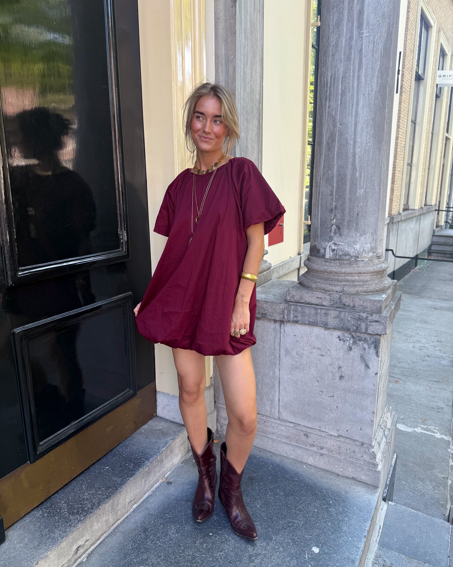 Mayores Jurk Bordeaux