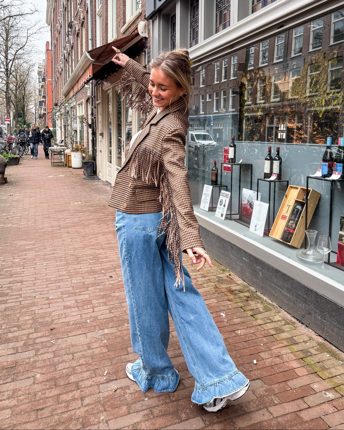May Straight Leg Ruffle Jeans | Sky Blue