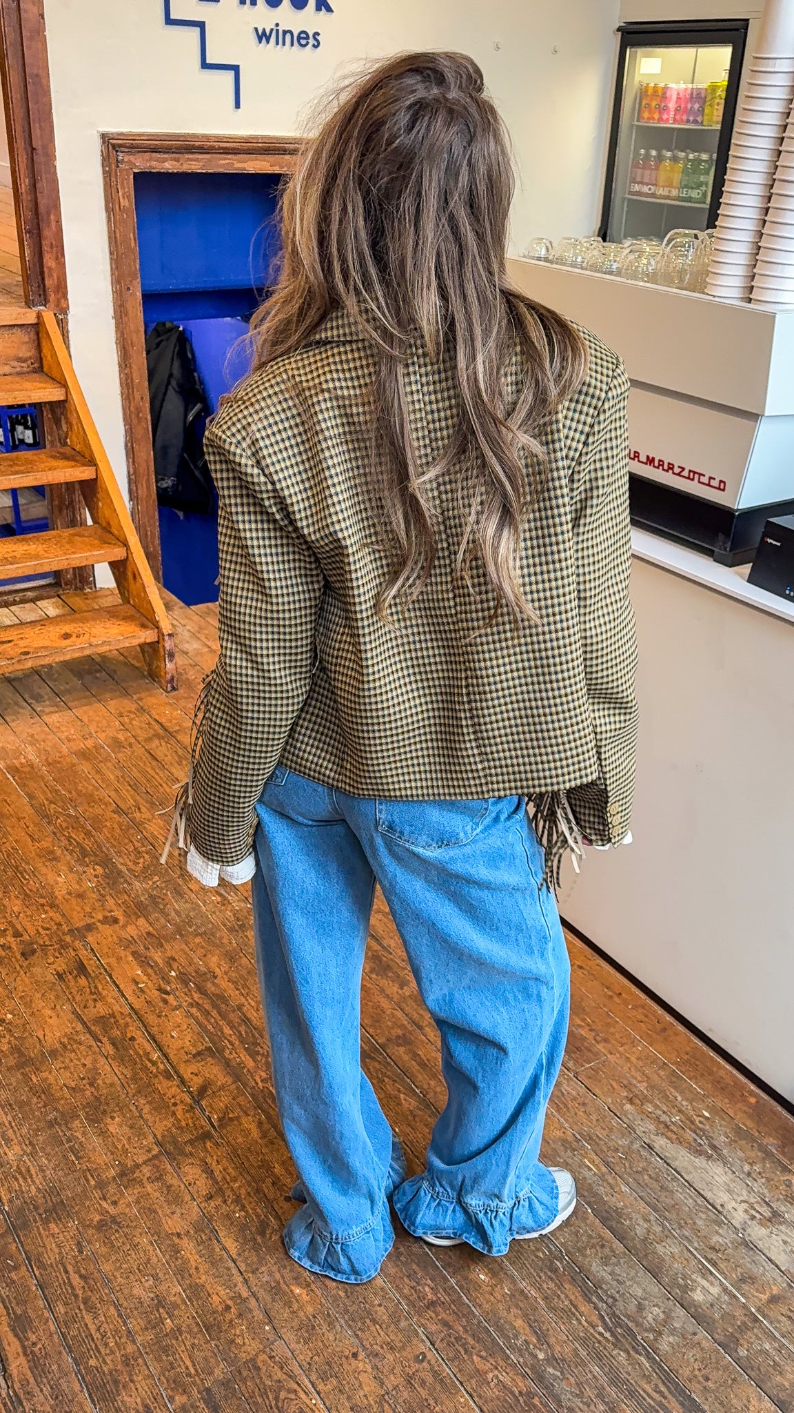 Lexi Franje Checked Blazer Yellow