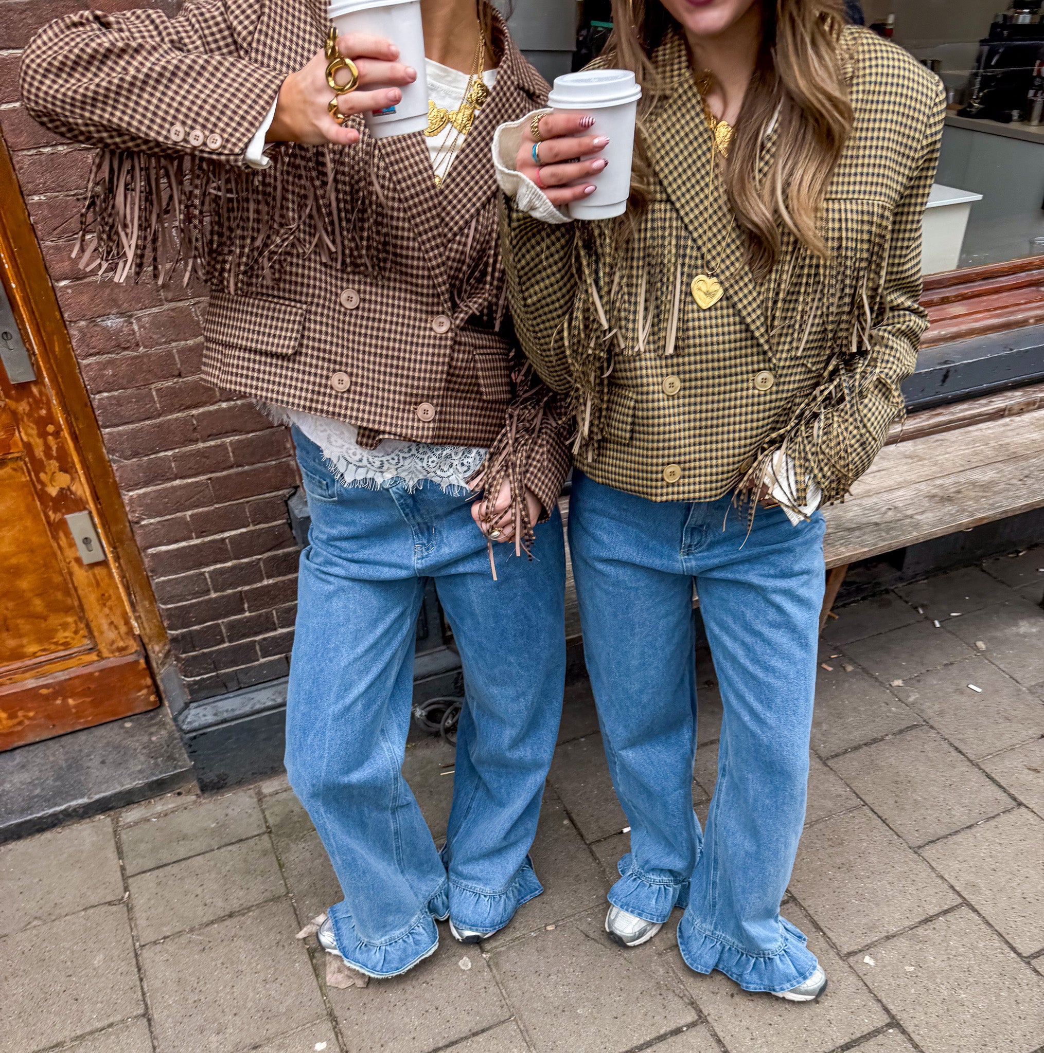 Lexi Franje Checked Blazer Yellow