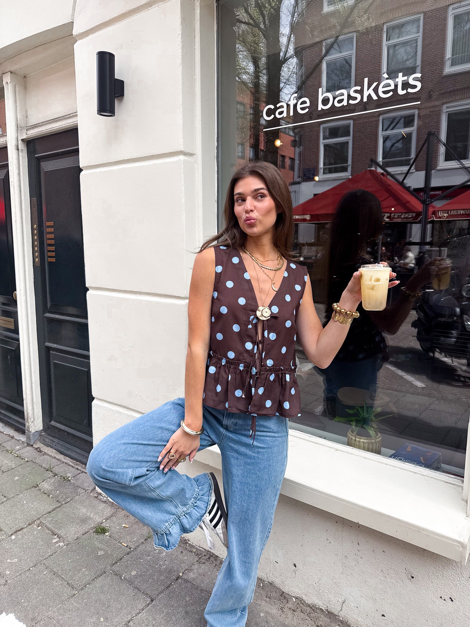 Memory Stippen Top Bruin