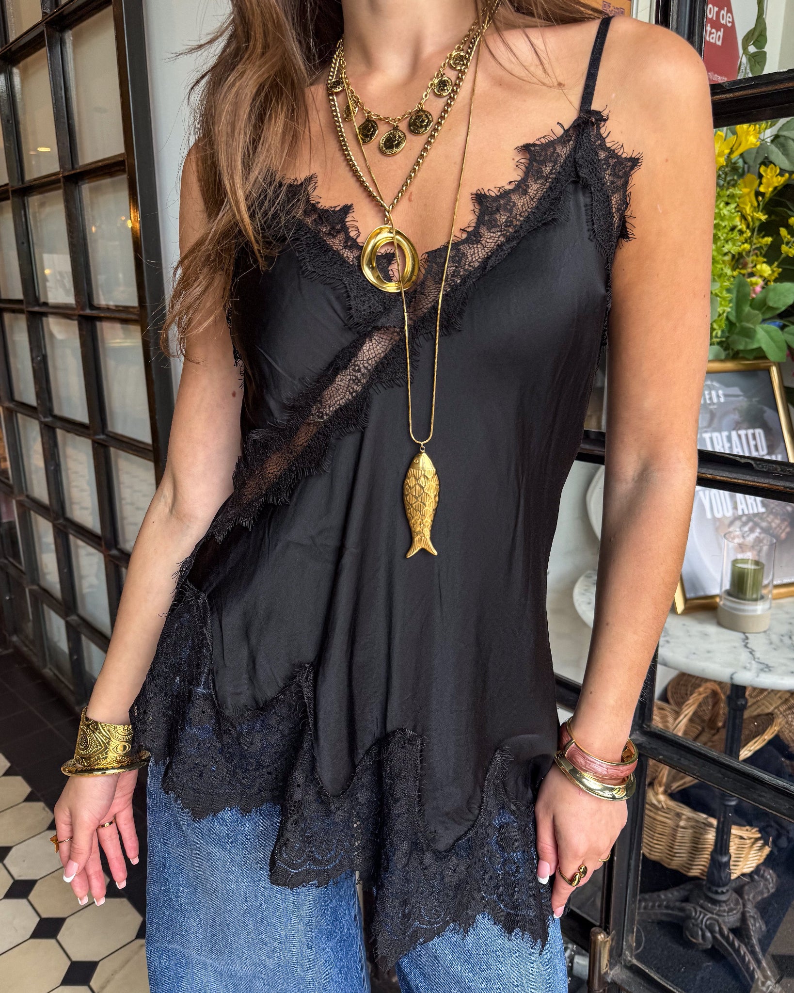 Mimi Lace Top Black