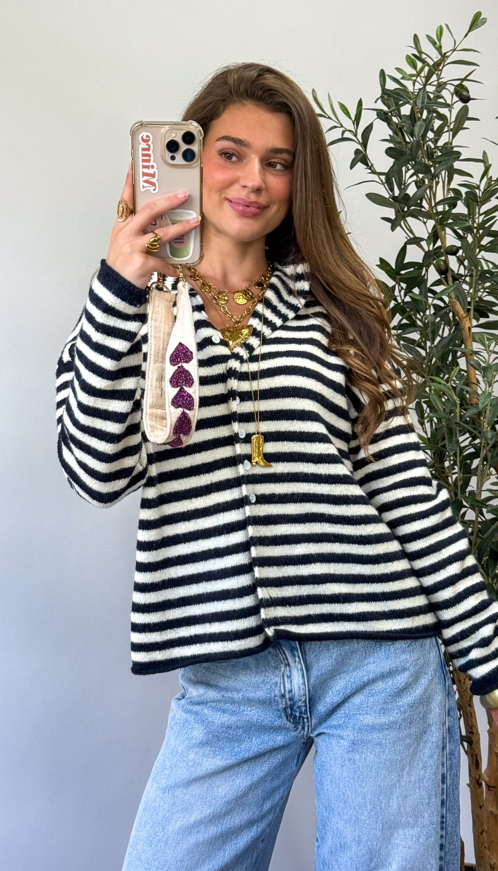 Serena Vest Gestreept | Navy