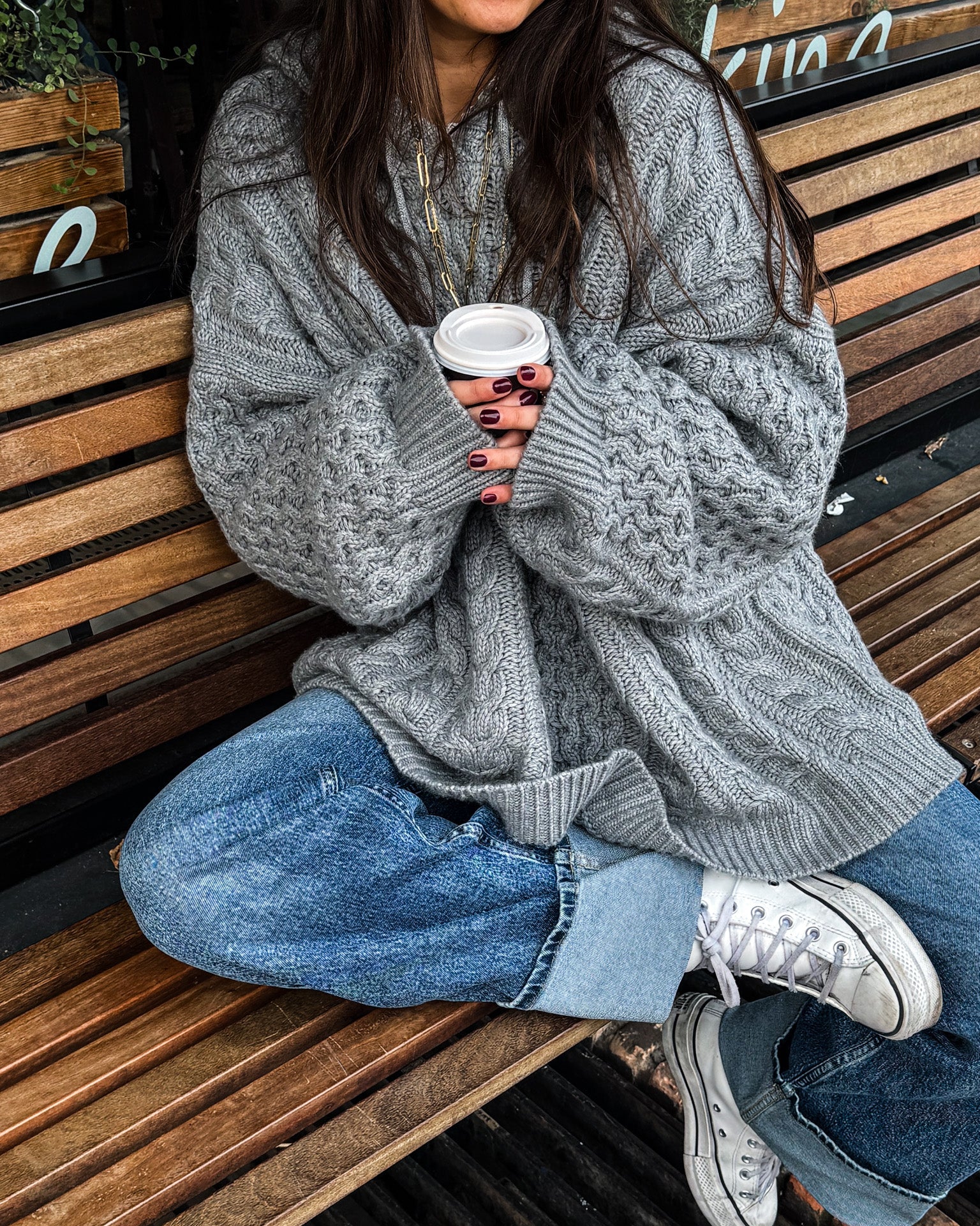 Muse Knitted Hoodie Grey