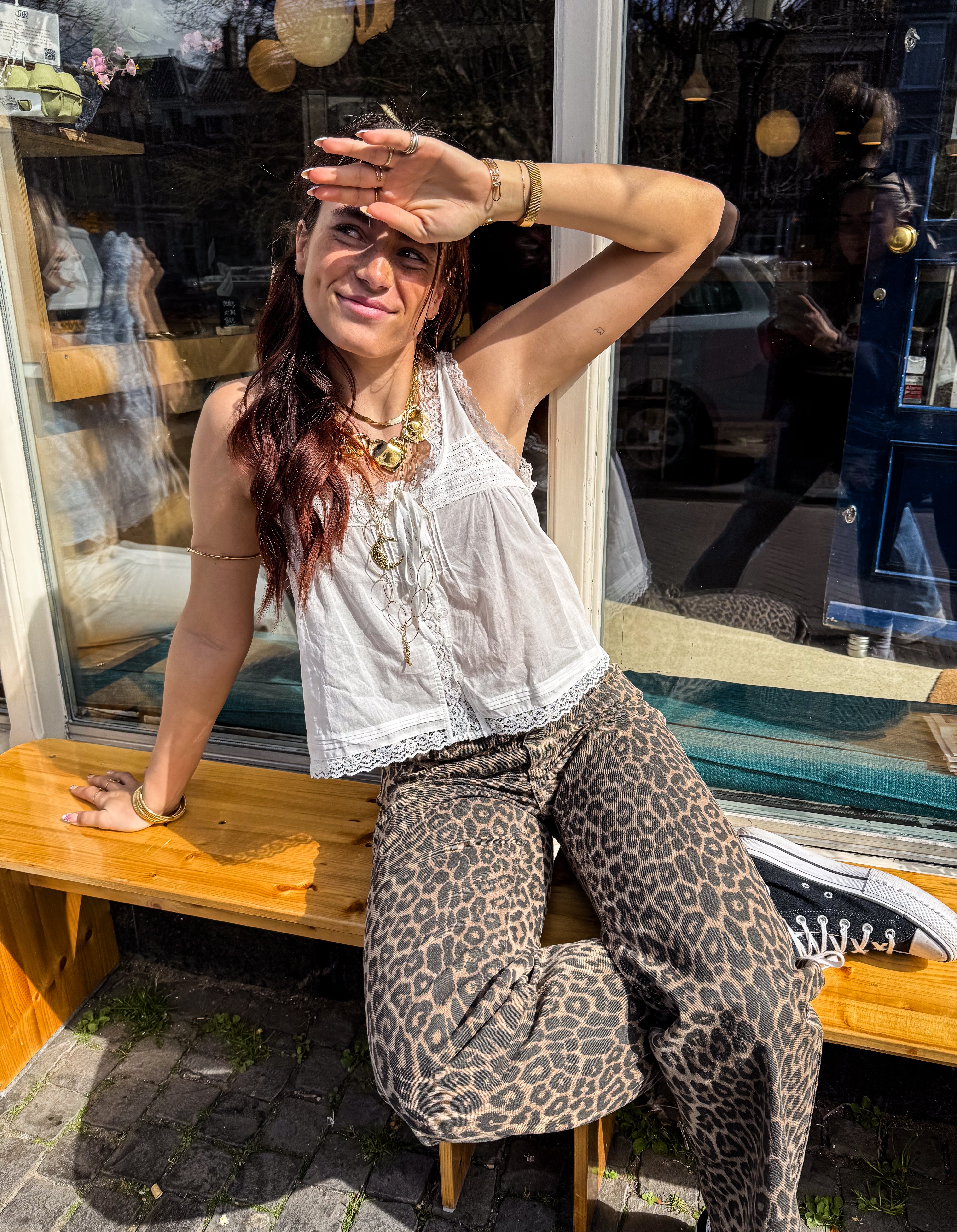 June Straight Leg Leopard Jeans