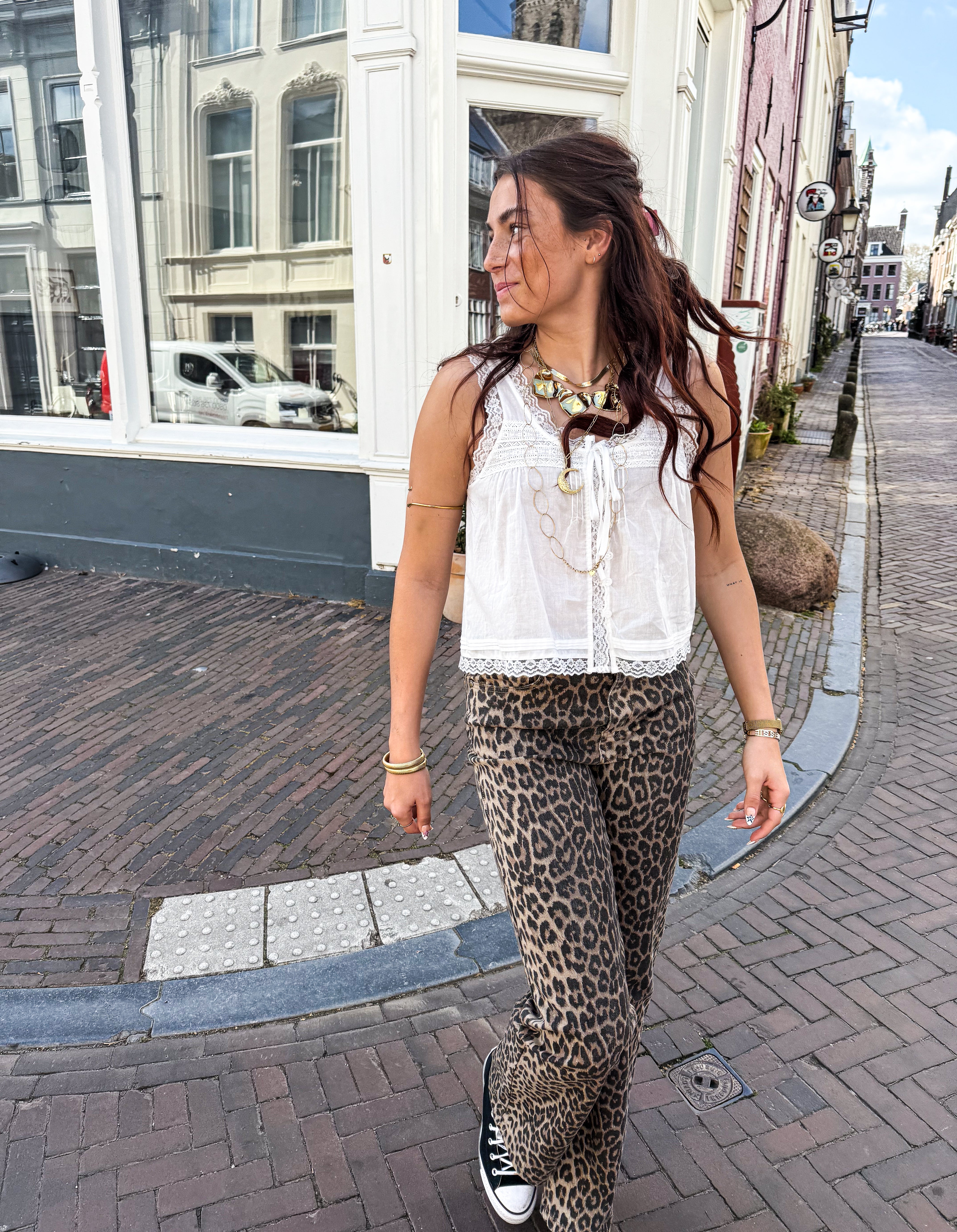 June Straight Leg Leopard Jeans