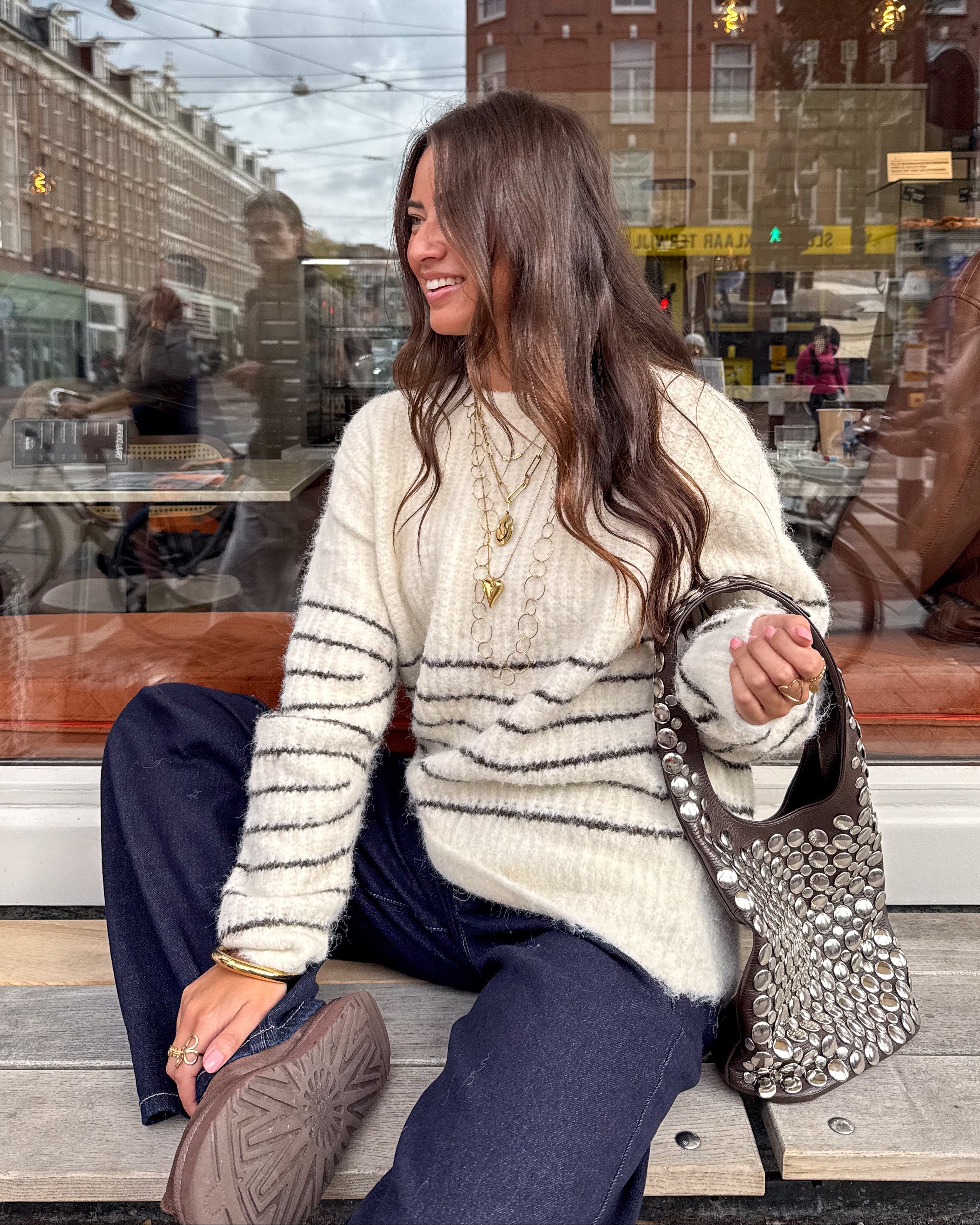 Nienke Sweater Brown Stripe