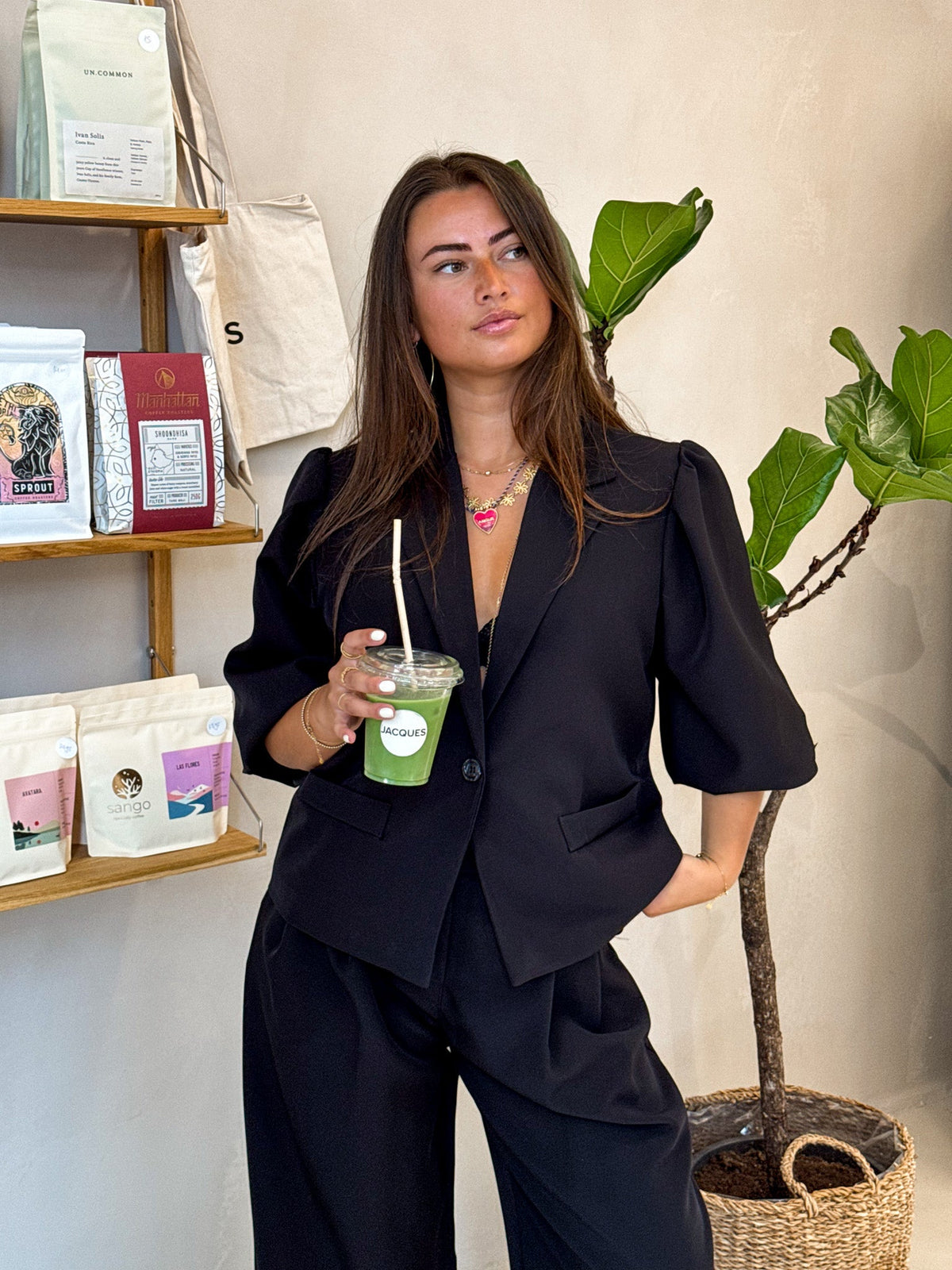 Nora Korte Mouwen Blazer | Black