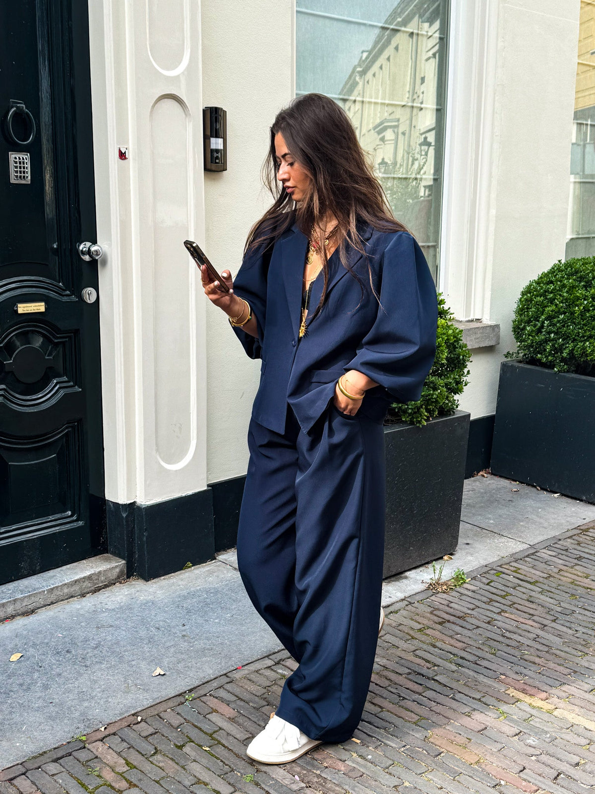 Nora Korte Mouwen Blazer | Navy