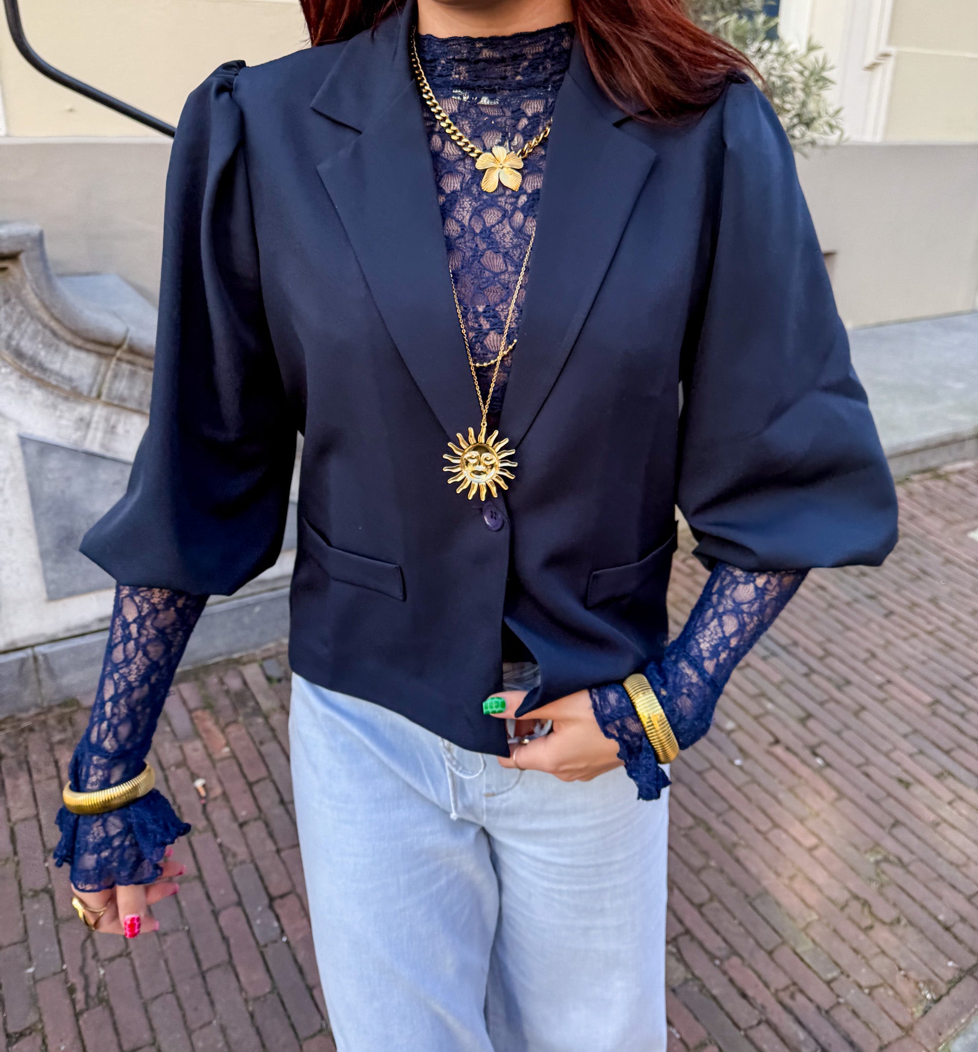 Nora Short Sleeve Blazer Navy