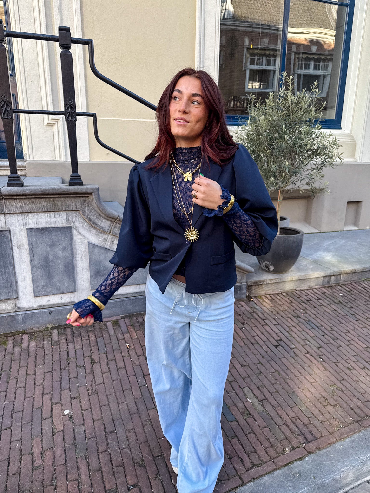 Nora Short Sleeve Blazer Navy